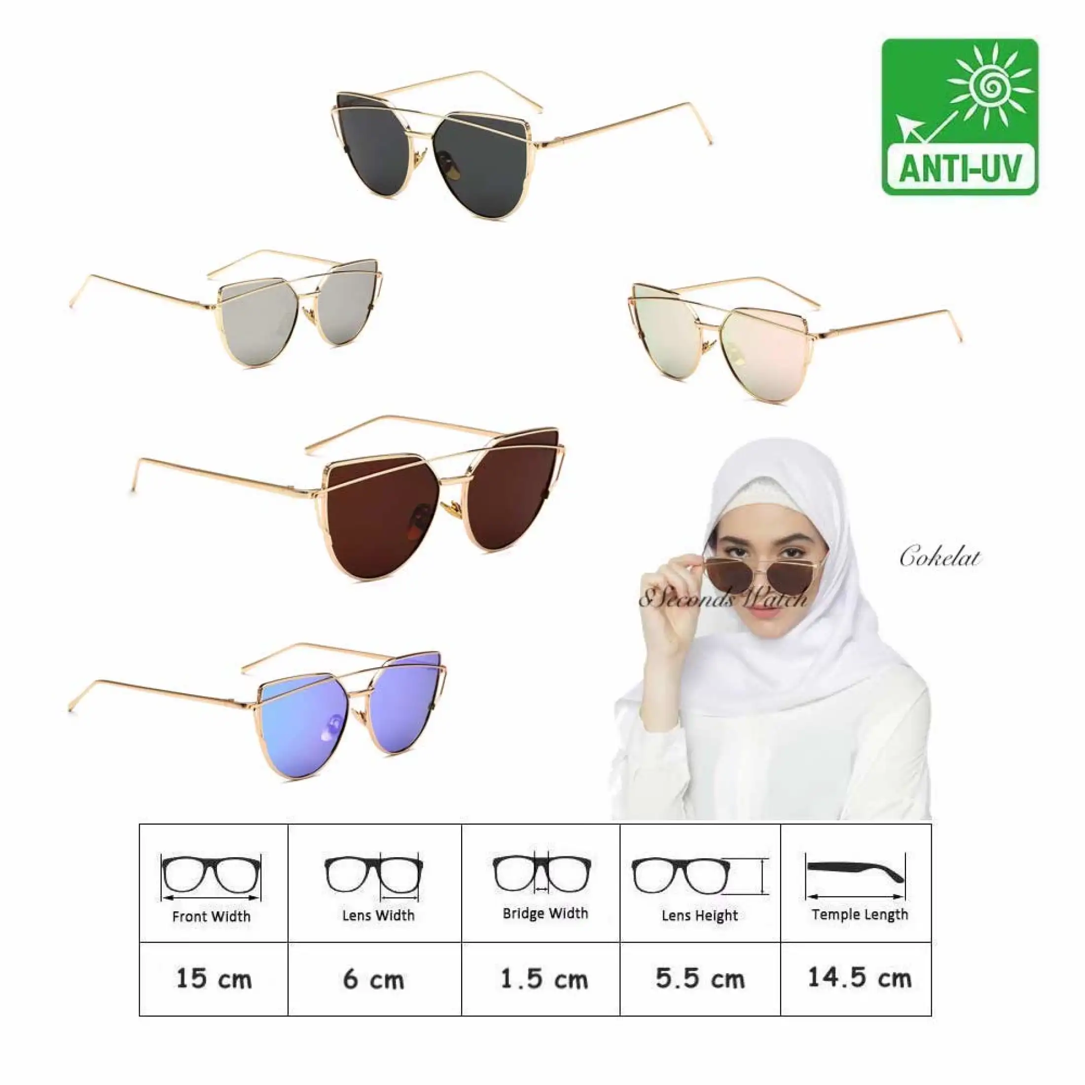 Kacamata UV 400 Sunglasses Fashion Eye Cat Wanita Hijab Korea NY Lazada Indonesia