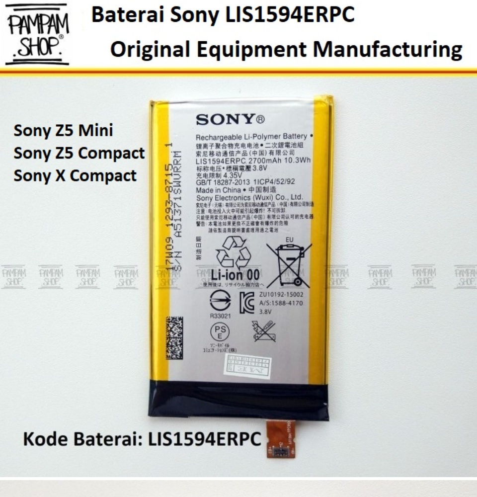 Batería Lis1594Erpc para Sony Xperia Z5 Compact Repuesto de Móvil