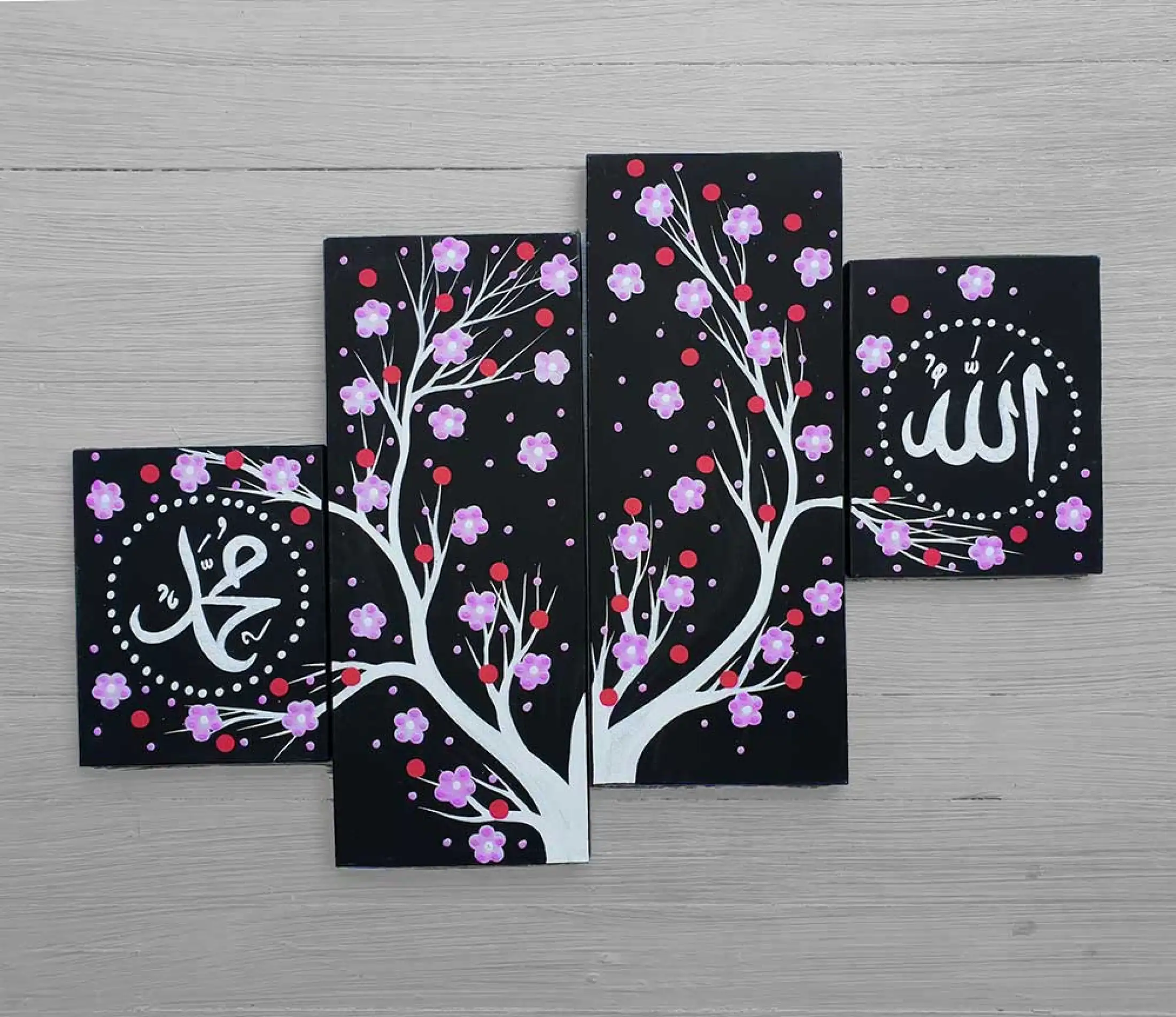 Lukisan Kanvas Kaligrafi Motif Bunga Lazada Indonesia
