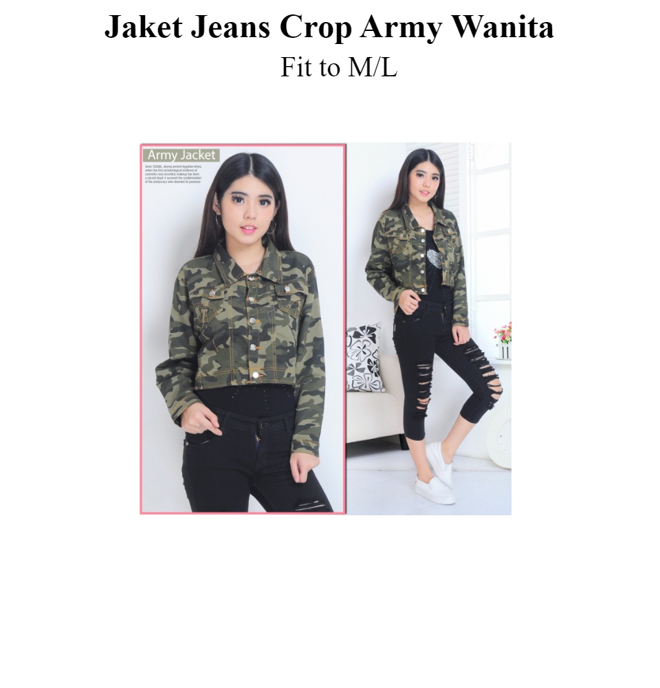 Jaket hot sale crop army