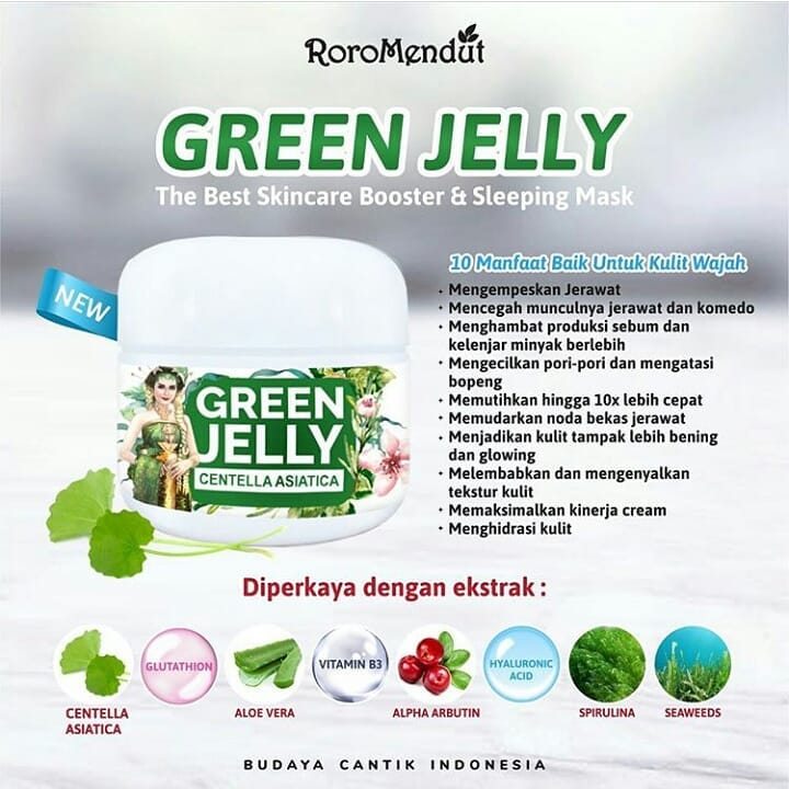Roro Mendut Green Jelly Centella Asatica Glowing Skincare Booster Day And Night Treatment For Combination Oily Acne Prone Skin Skin Bpom 50 Gram Lazada Indonesia