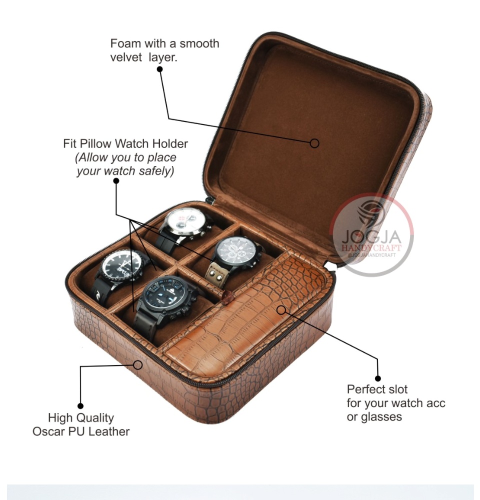 SUPER PREMIUM Travel Watch Case Box Tempat Jam tangan Kotak