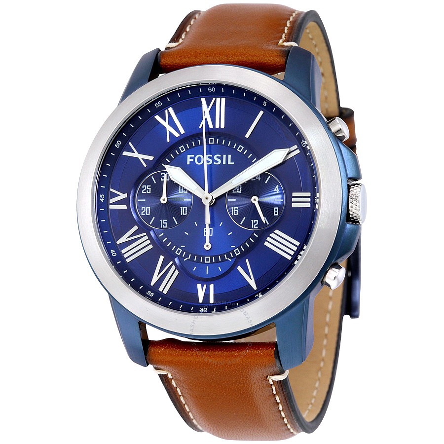 fossil fs5151 grant chronograph leather watch