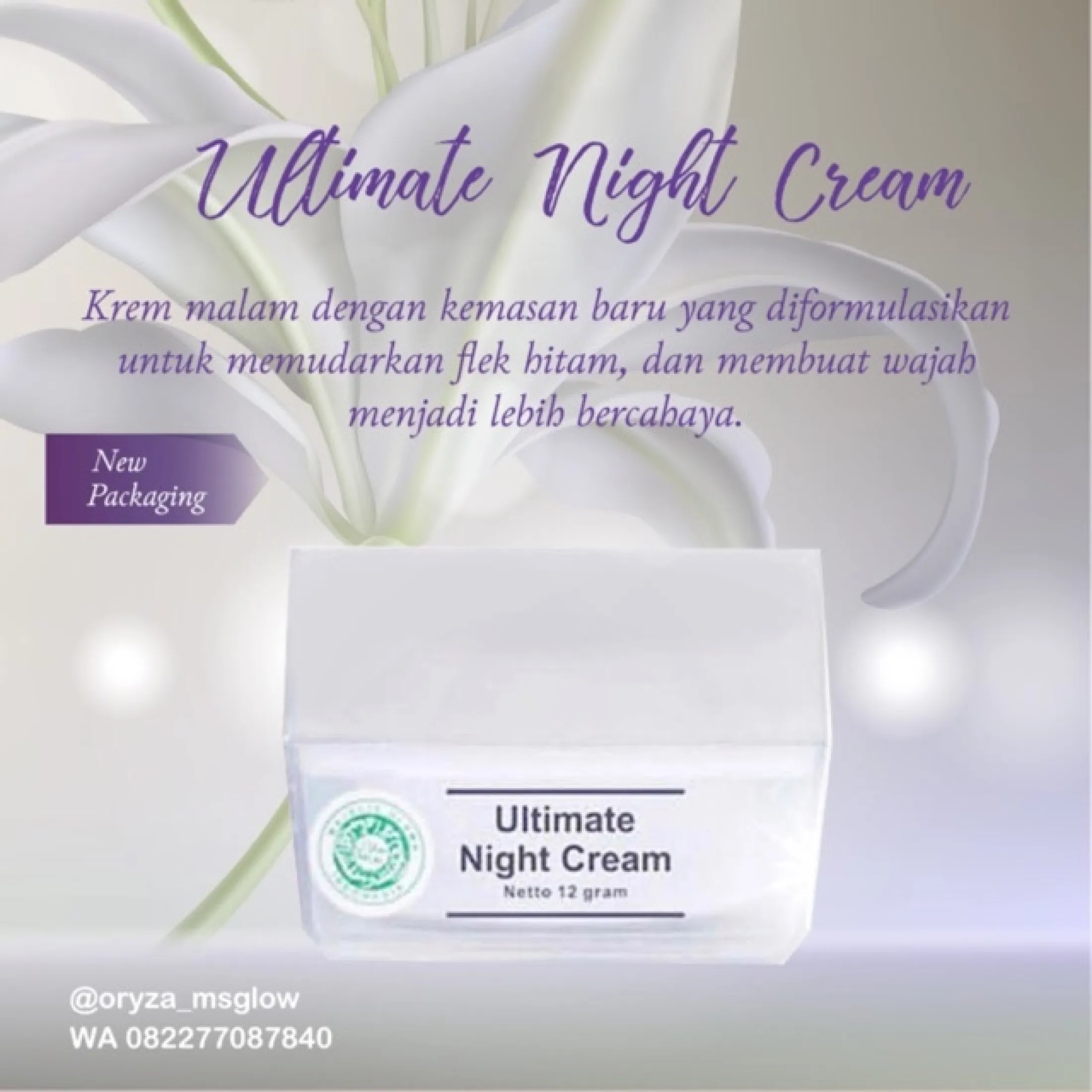 Ms Glow Ultimate Night Cream Ms Glow Cream Ultimate Ms Glow Perawatan Wajah Mg Glow Original Lazada Indonesia