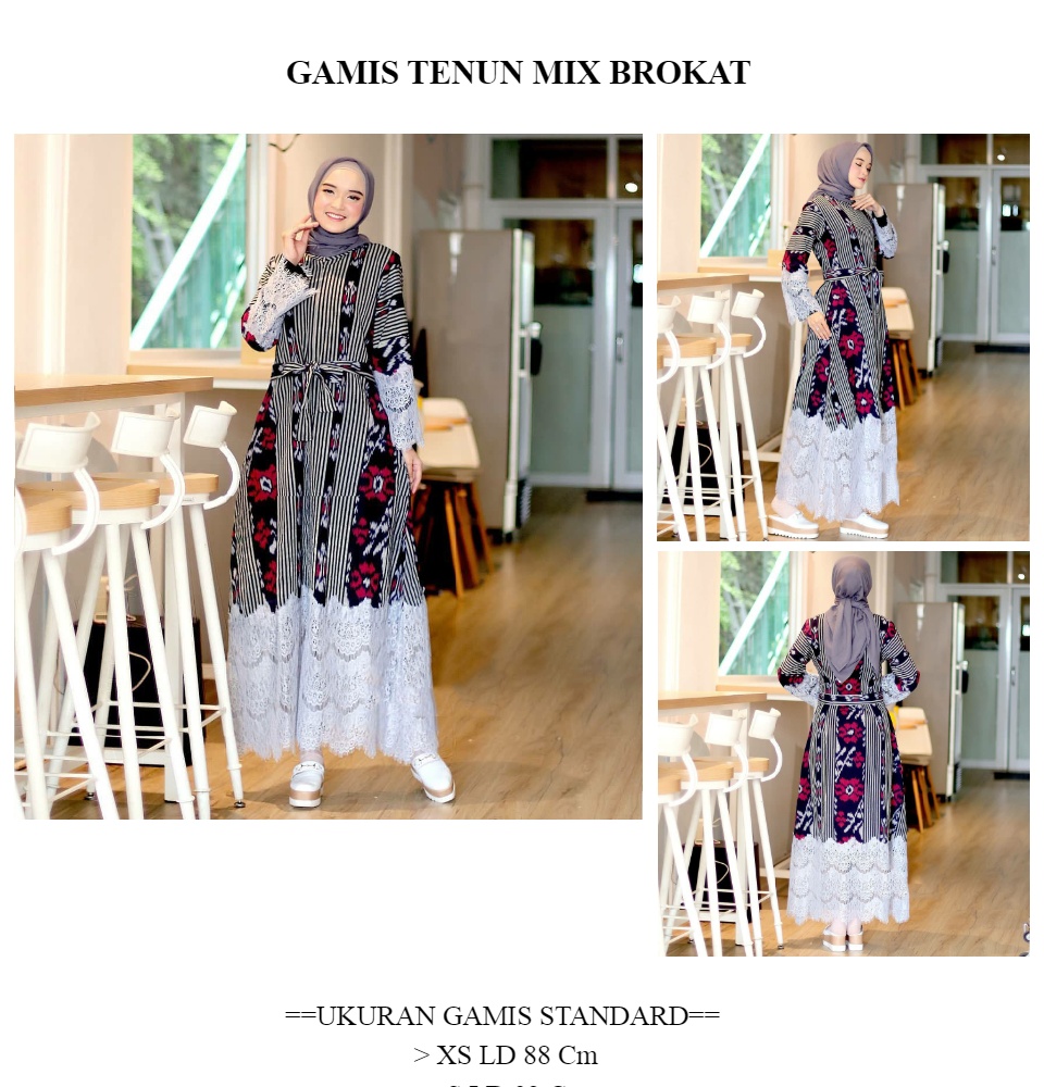 Gamis Tenun Mix Brokat Gamis Lebaran Cantik Lazada Indonesia
