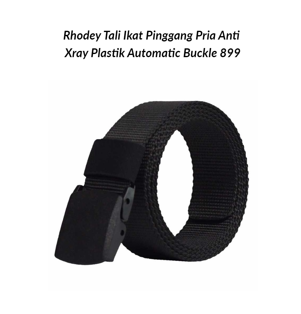 Rhodey Tali Ikat Pinggang Pria Anti Xray Plastik Automatic Buckle