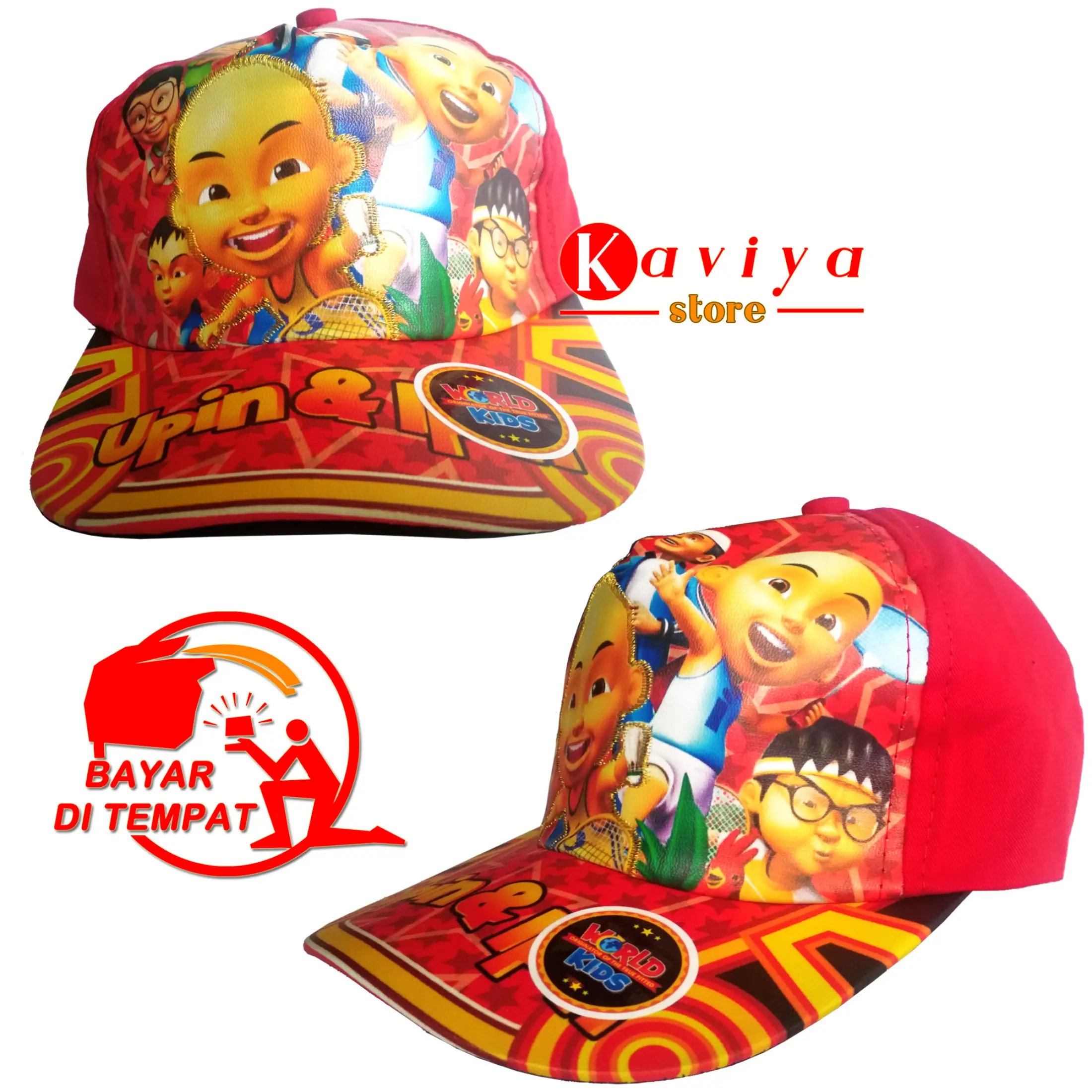 Kaviya Topi Mika Bordir Anak Desain Dan Motif Menarik Karakter Kartun Upin Ipin Lucu Lazada Indonesia