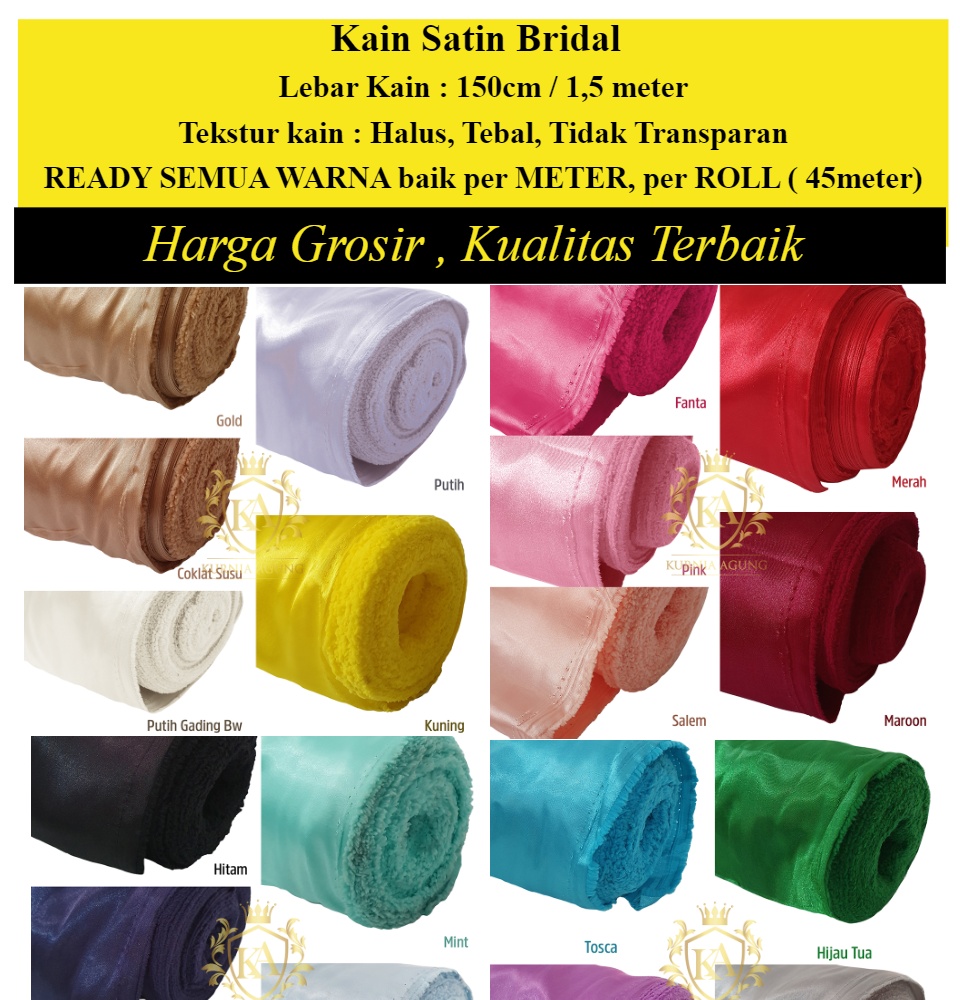 harga satin bridal per meter