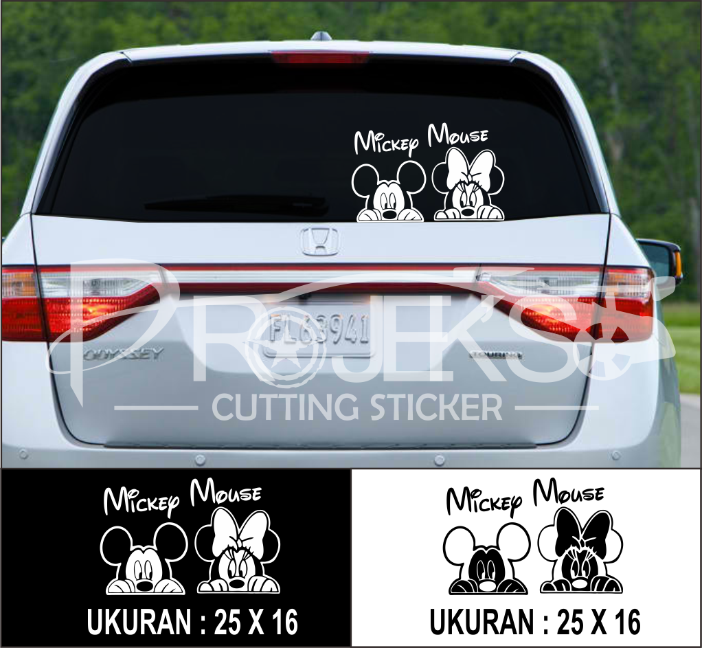 Cutting Sticker Mobil Stiker Kaca Karakter Mickey Mouse Lazada