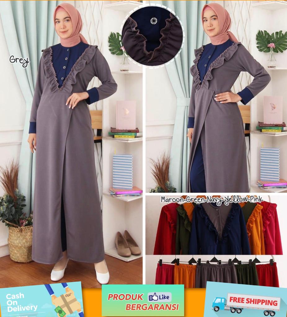 Mfa Setelan Gamis Celana Nayyira Gamis Wanita Setelan Gamis Celana Gamis Terbaru Edisi Lebaran Baju Lebaran Gamis Syari Maxi Gamis Gamis Muslim Pakaian