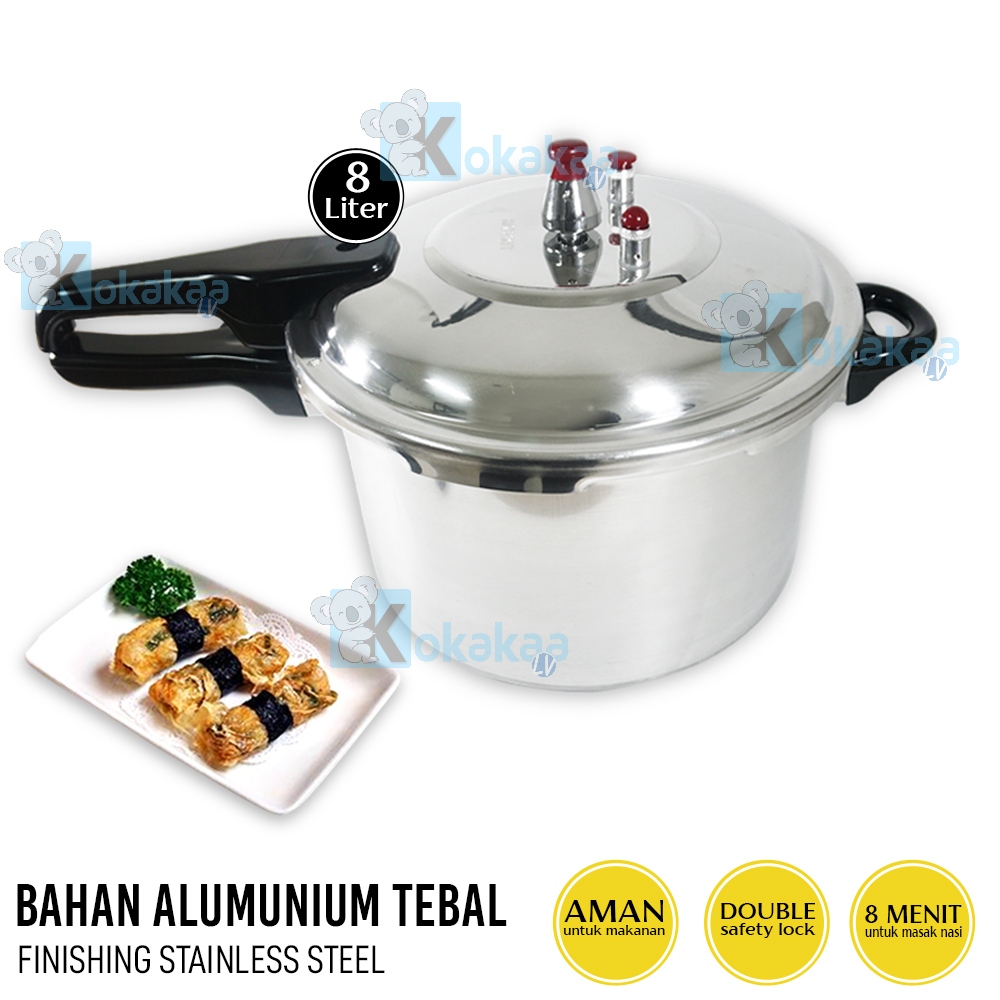 TecStar Panci Presto 24 Cm TP-900 LHS Capacity 8 Liter Pressure Cooker Panci Presto Terbuat dari berkualitas tinggi, tidak sama dengan panci presto murahan ...