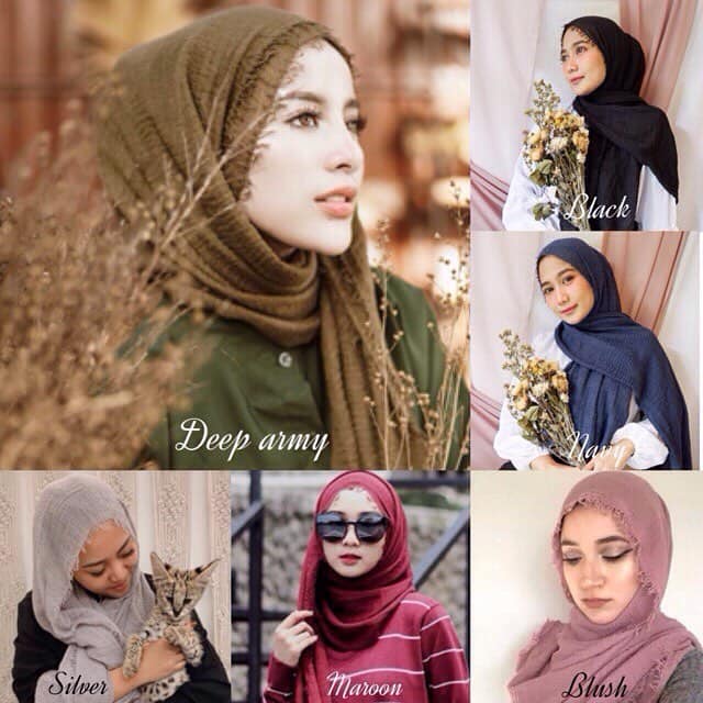 Tutorial Memakai Hijab Pashmina Crinkle