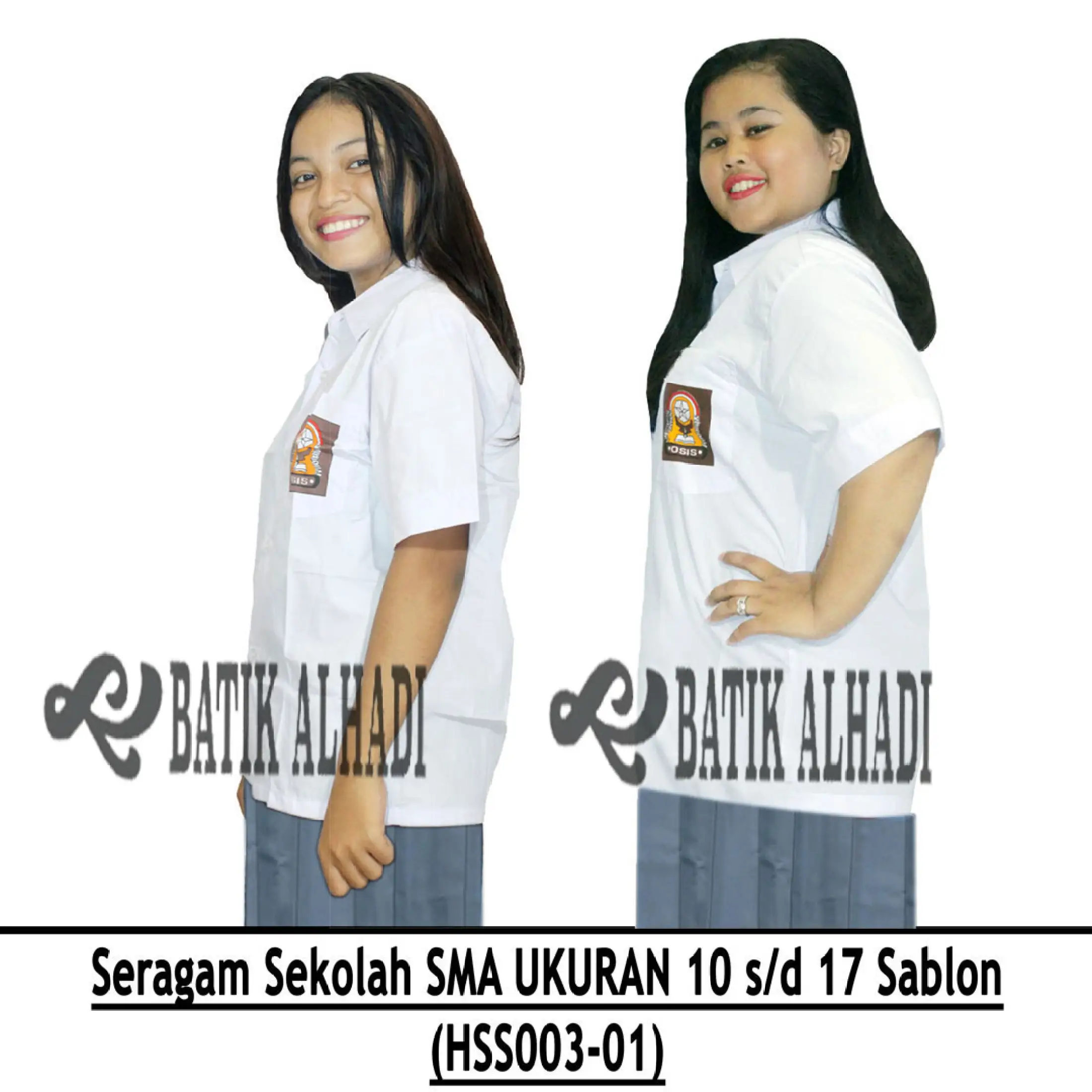 Kemeja Putih Lengan Pendek Baju Seragam Sekolah Siswi Dan Siswa Sma Logo Osis Sablon Hss003z Batik Alhadi Lazada Indonesia