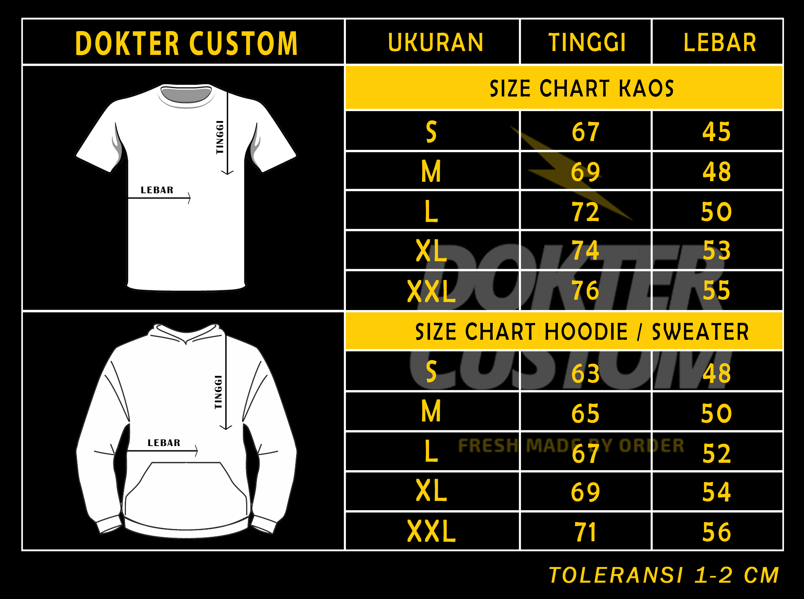 Size chart weekend offender Clearance