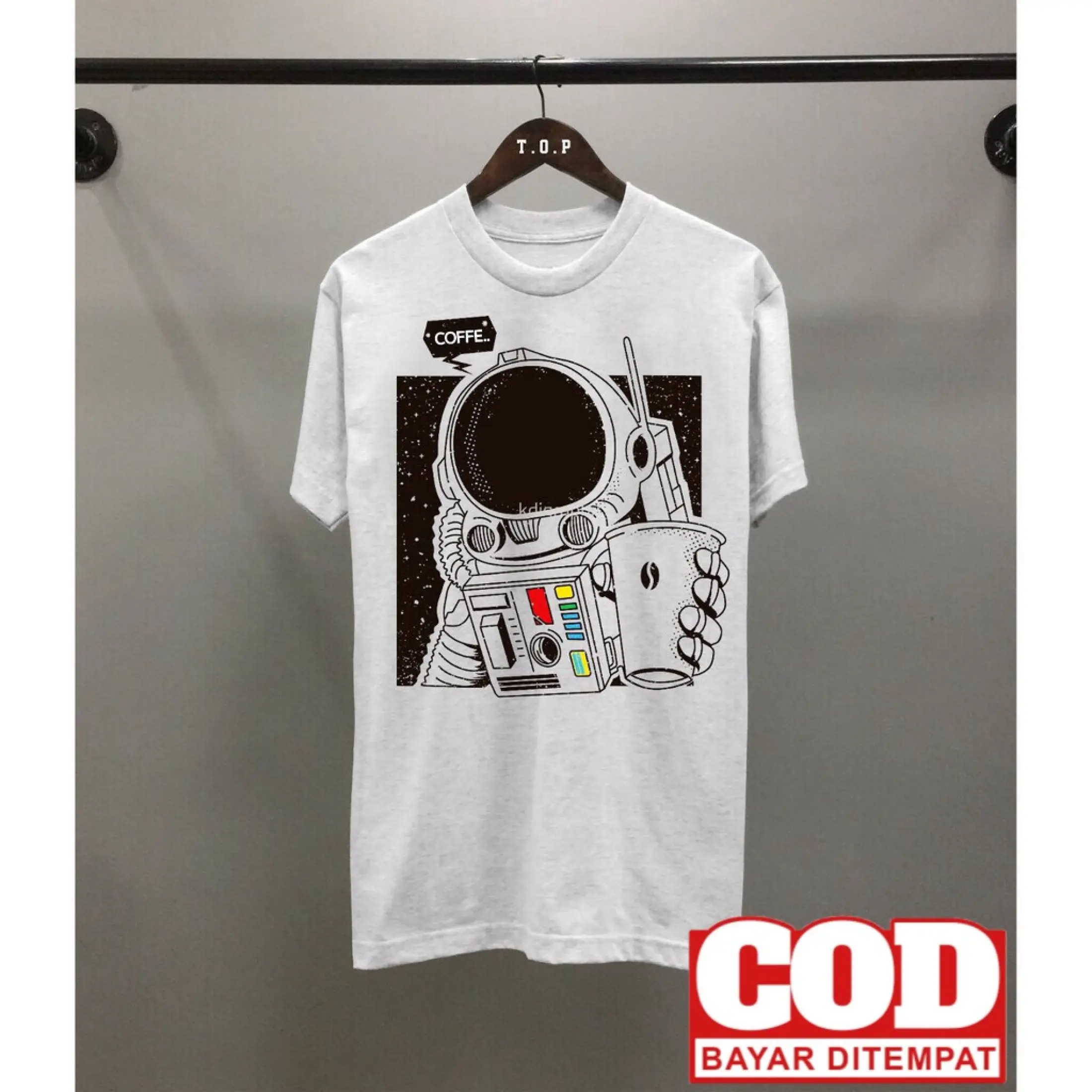 Bayar Di Tempat Promo Tshirt Kaos Distro Bandung Fashion Unisex Animasi Astronot Coffee Putih Kaos Laki Laki Kaos Perempuan Lazada Indonesia