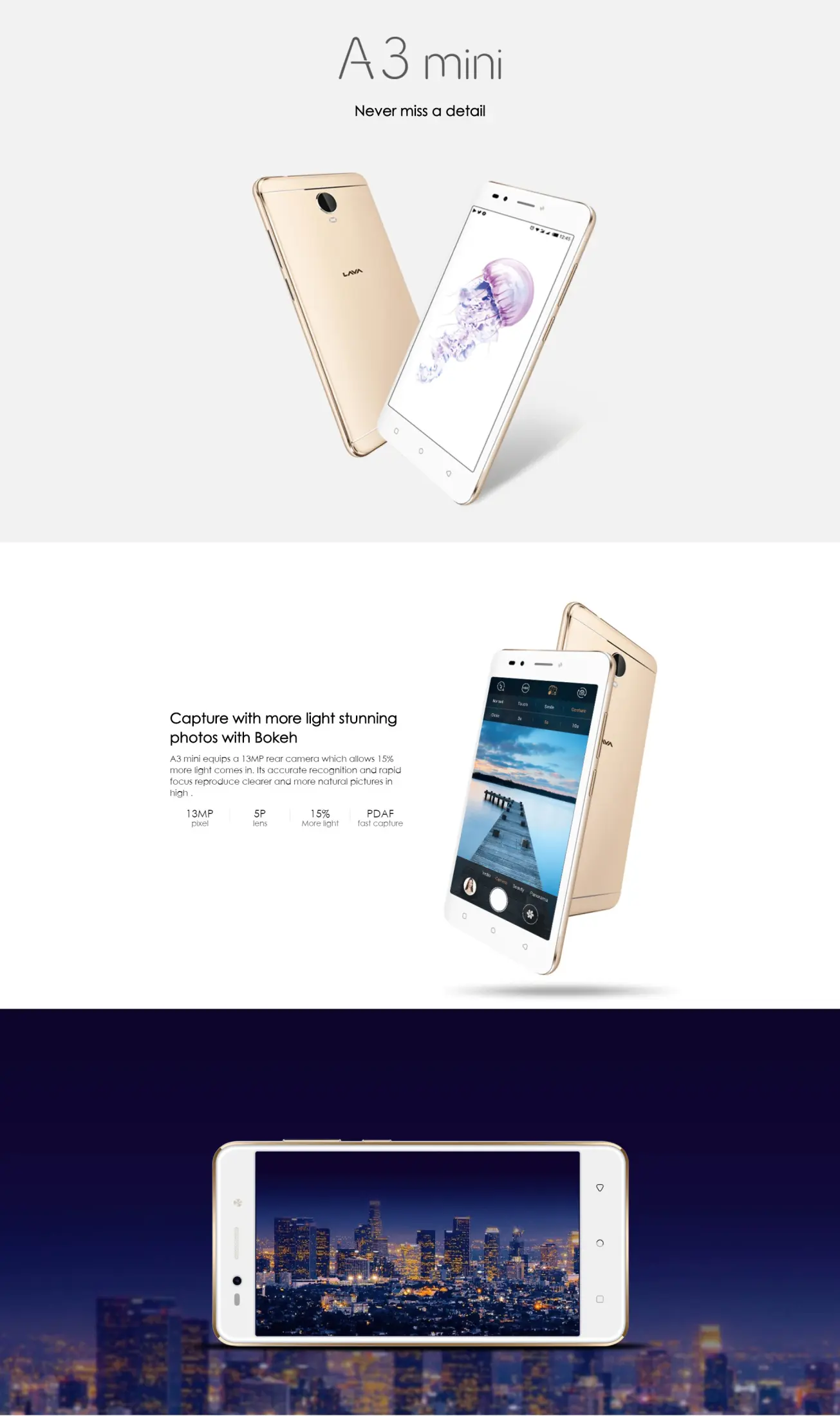 Lava A3 Mini 16gb Ram 2gb Kamera Bokeh Lazada Indonesia