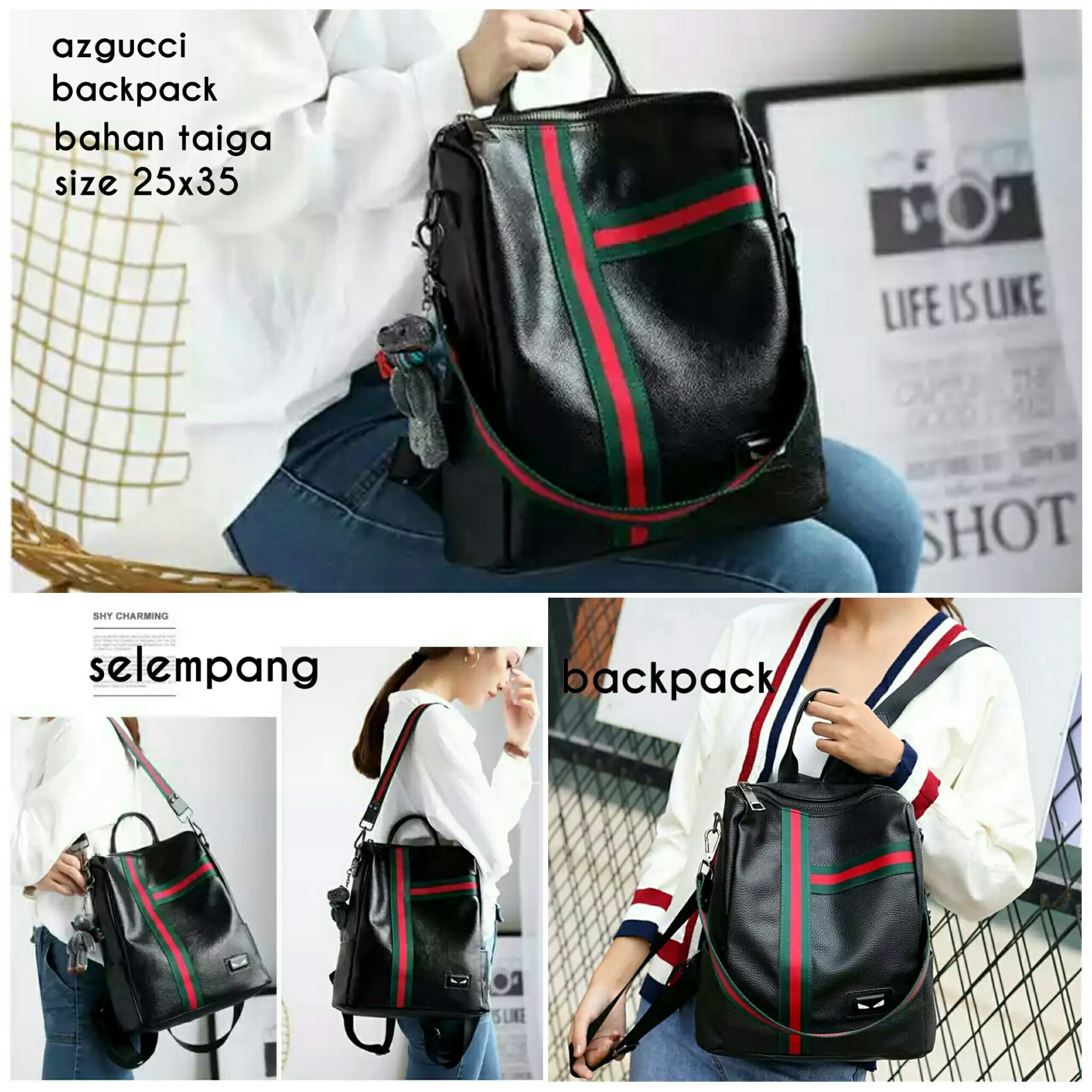 Raja nainggolan Kisi garis pinggang tas Zipper dada Pack tas Crossbody bahu tas kulit