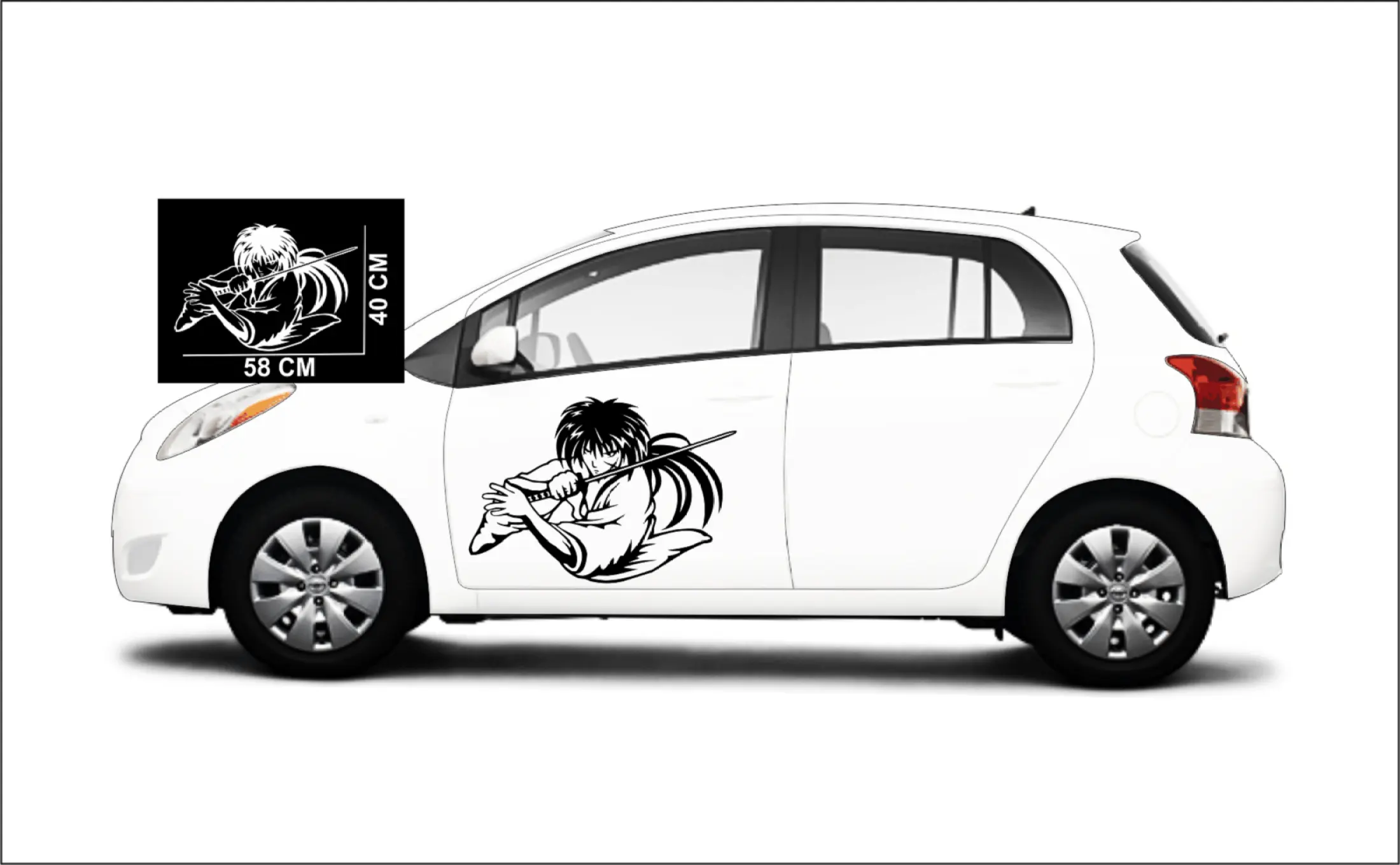 Stiker Mobil Aksesoris Mobil Kaca Pintu Body Gambar Kartun Samurai Lazada Indonesia