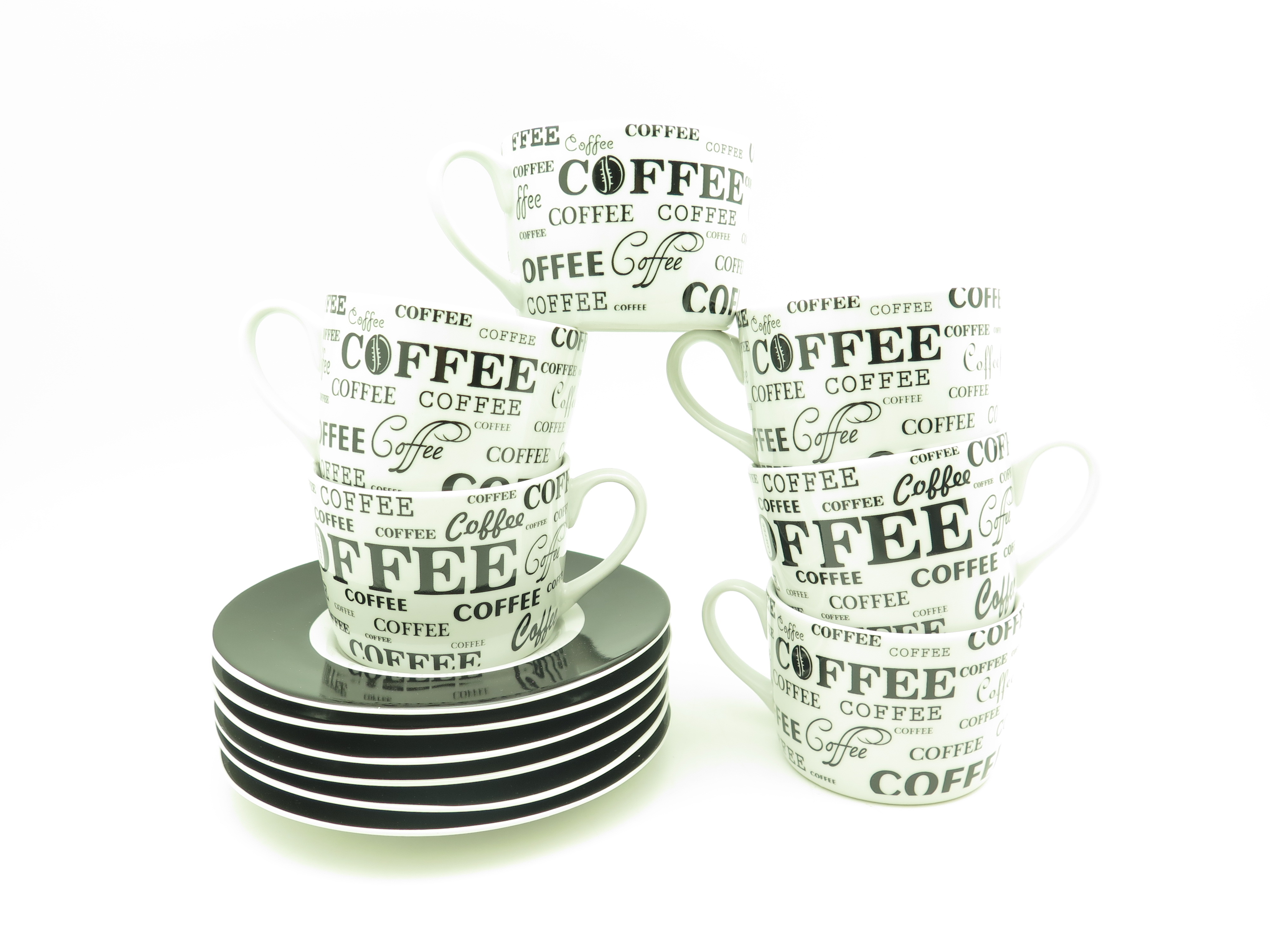 Tafel21 Cangkir Set Funny Text Black 6 Pasang Cangkir Teh