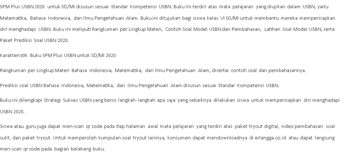 Buku Spm Plus Usbn 2020 Sd Soal Untuk Kelas 6 Lazada Indonesia