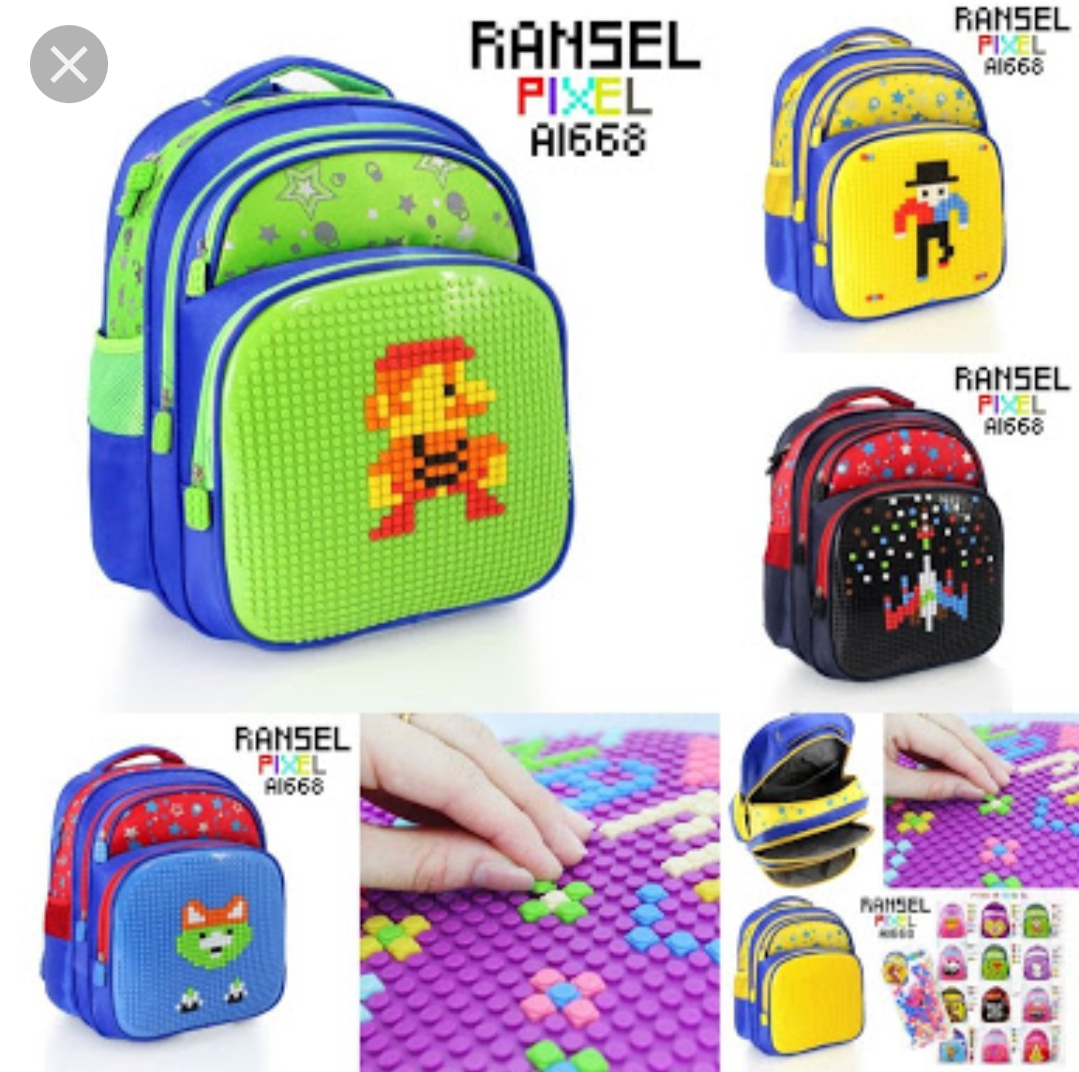 Tas Ransel Pixel Sd Tas Lego Seri A1668 A1669 Anak Sd Lazada Indonesia