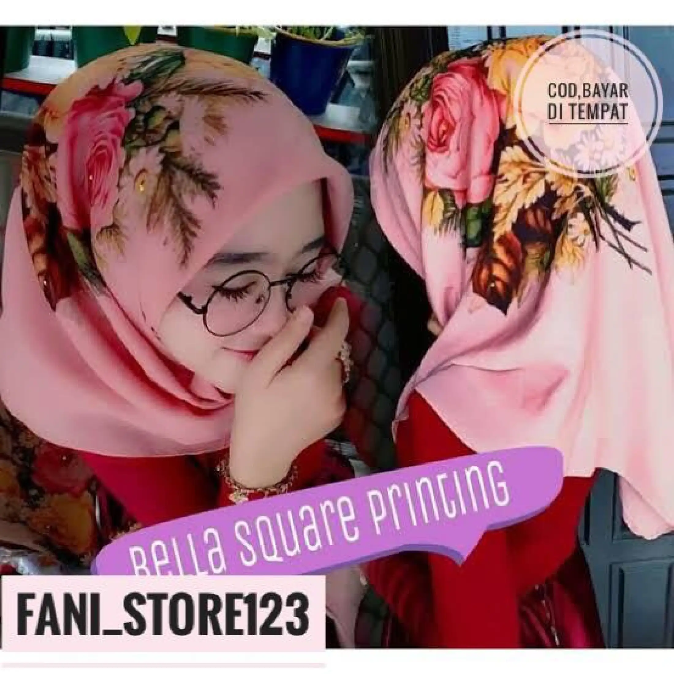 Jilbab Segi Empat Bella Printing Hijab Segi Empat Bella Square Printing Motif Bunga Mawar Besar Warna Terlengkap Jilbab Bella Printing Kerudung Printing Bungga Mawar Besar