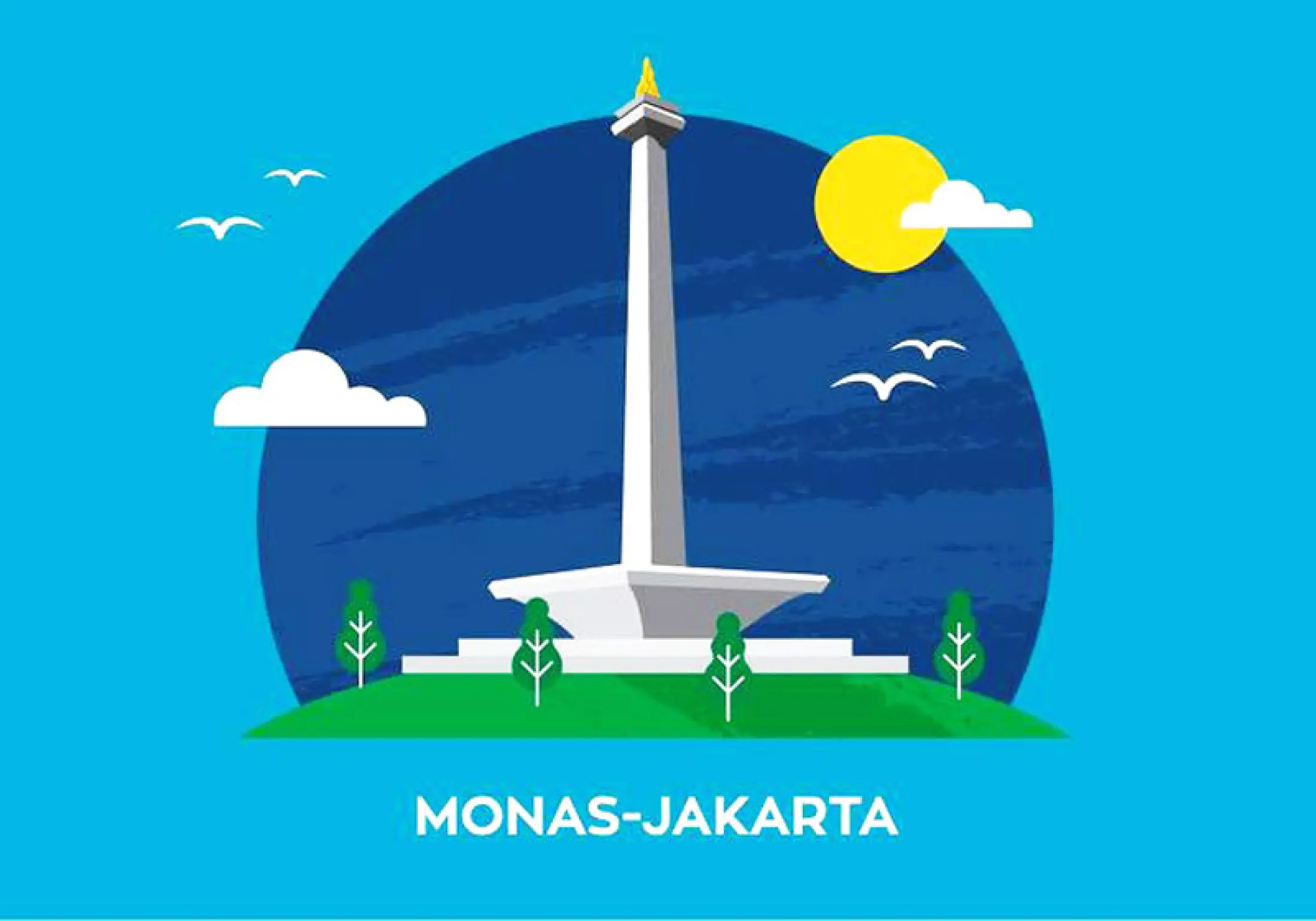 Gambar Tugu Monas Kartun