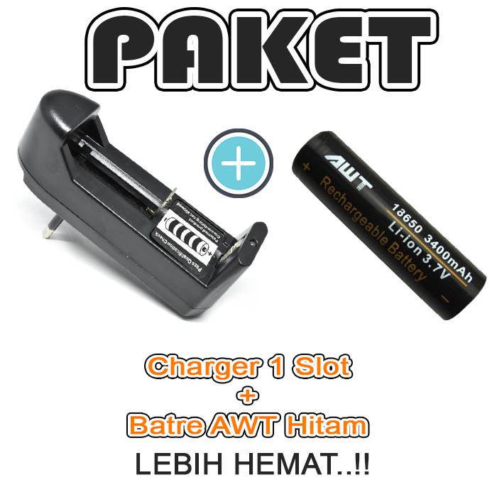 Paket Dekstop Charger Single Baterai 18650 Cas Rokok Elektrik