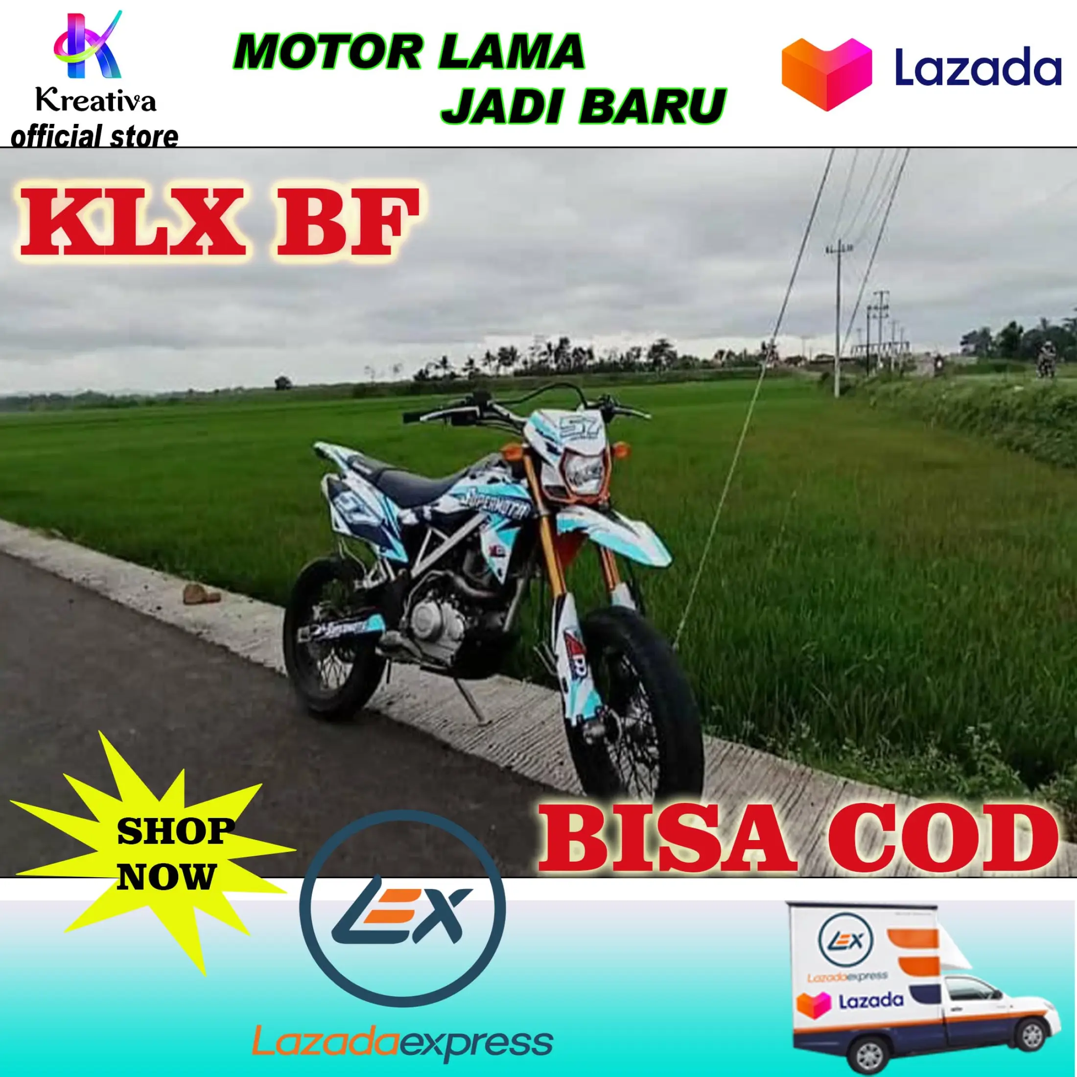 Decal Stiker Klx Bf Sticker Variasi Motor Kawasaki Modifikasi