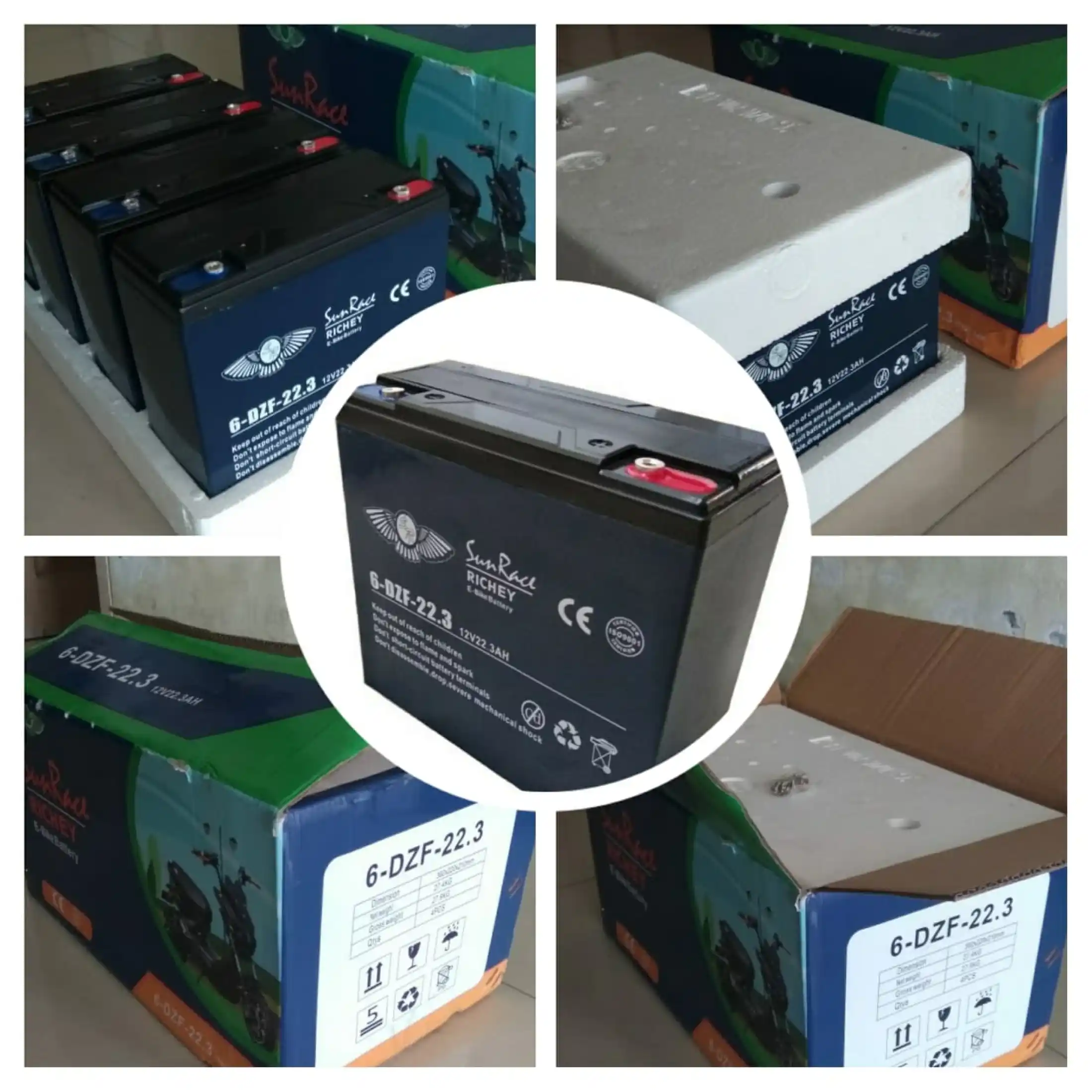 Sunrace Richey Aki Kering Sepeda Listrik 12v 22 3ah Classic Battery 6 Dzf 22 3 Lazada Indonesia