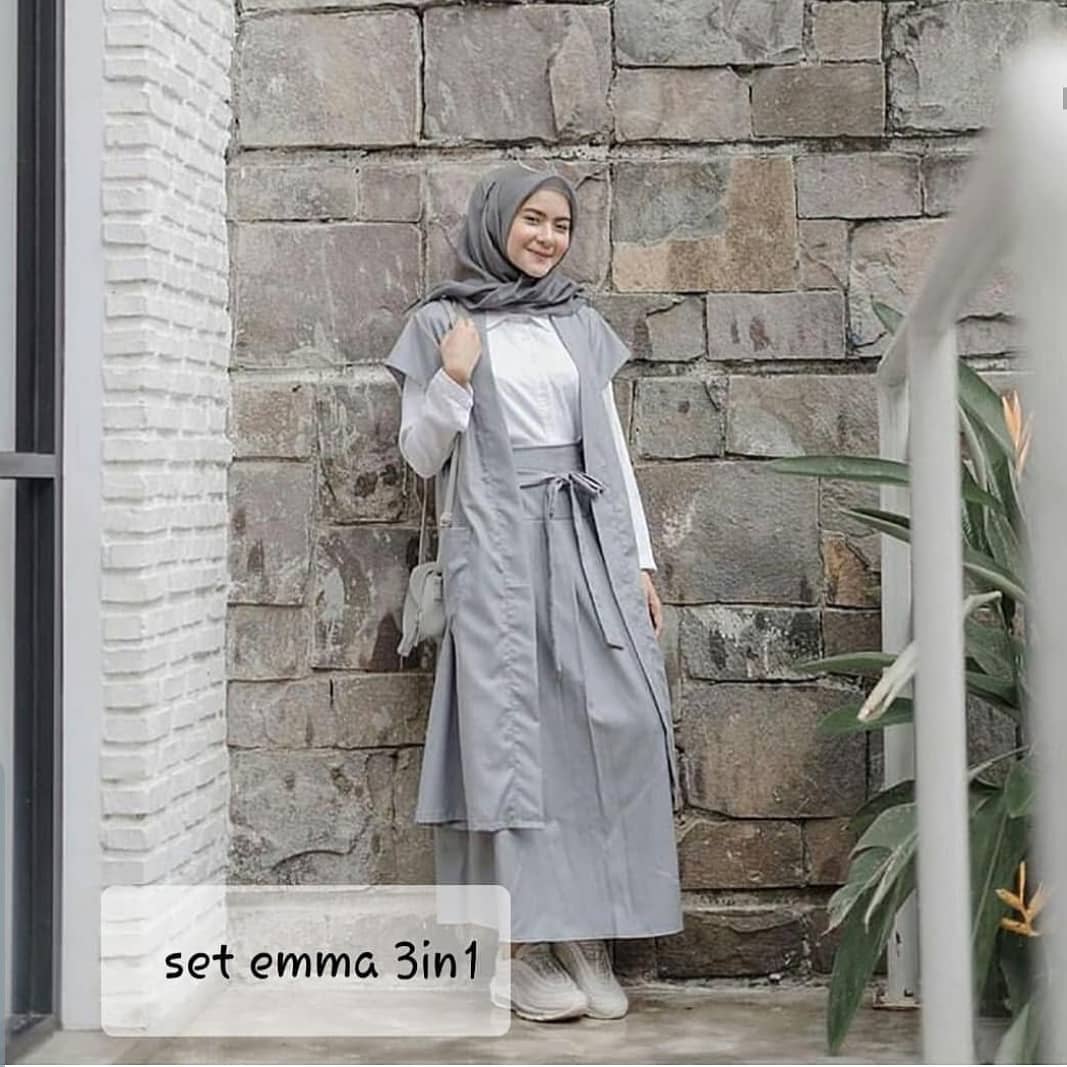 Baju Muslim Remaja 2020 Warna Maroon Grey Mocca Set Emma 3 In 1 Baju Muslim 2020 Baju Muslim Terbaru 2020 Model Baju Muslim Terbaru Model Baju Muslim 2020