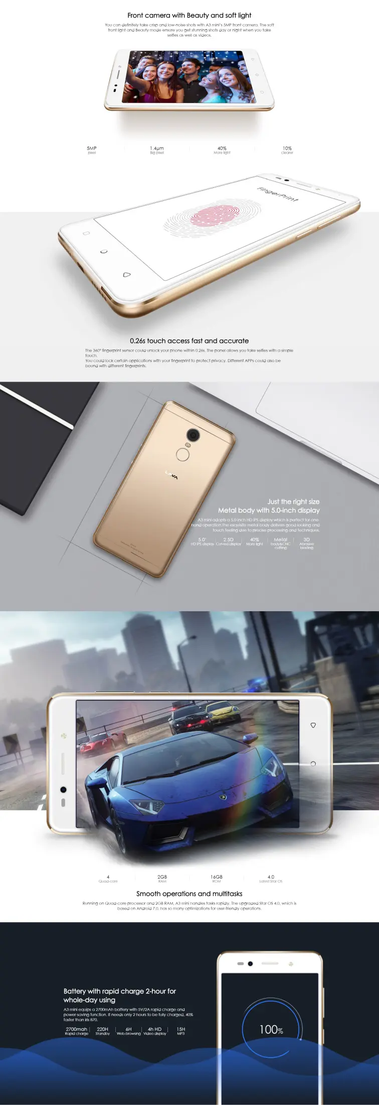 Lava A3 Mini 16gb Ram 2gb Kamera Bokeh Lazada Indonesia