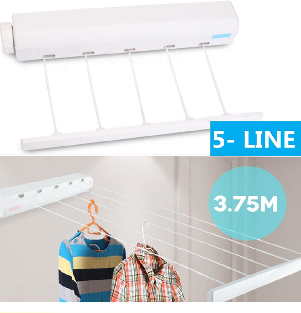 JSEIAJB Indoor Invisible Clothesline With Hanger Hole Retractable