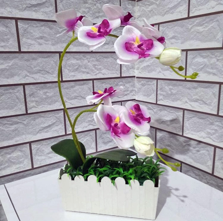 Gl Bunga Anggrek Jambrut Latex Vas Pagar Hiasan Ruang Tamu Dan