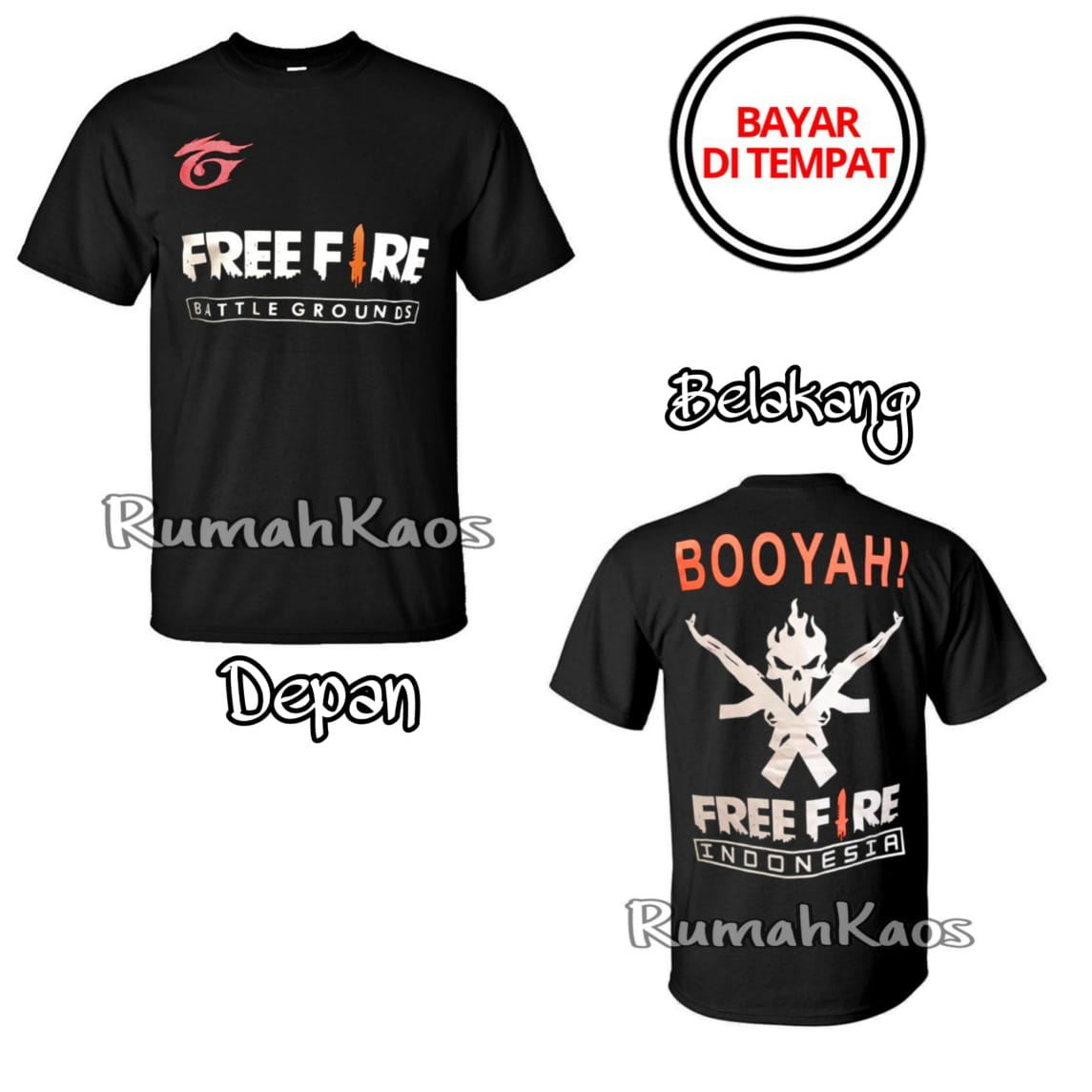 Rumahkaos Tshirt Baju Kaos Dewasa Game Online Garena Moba Mabar Gaming Free Fire Ff Freefire Garena