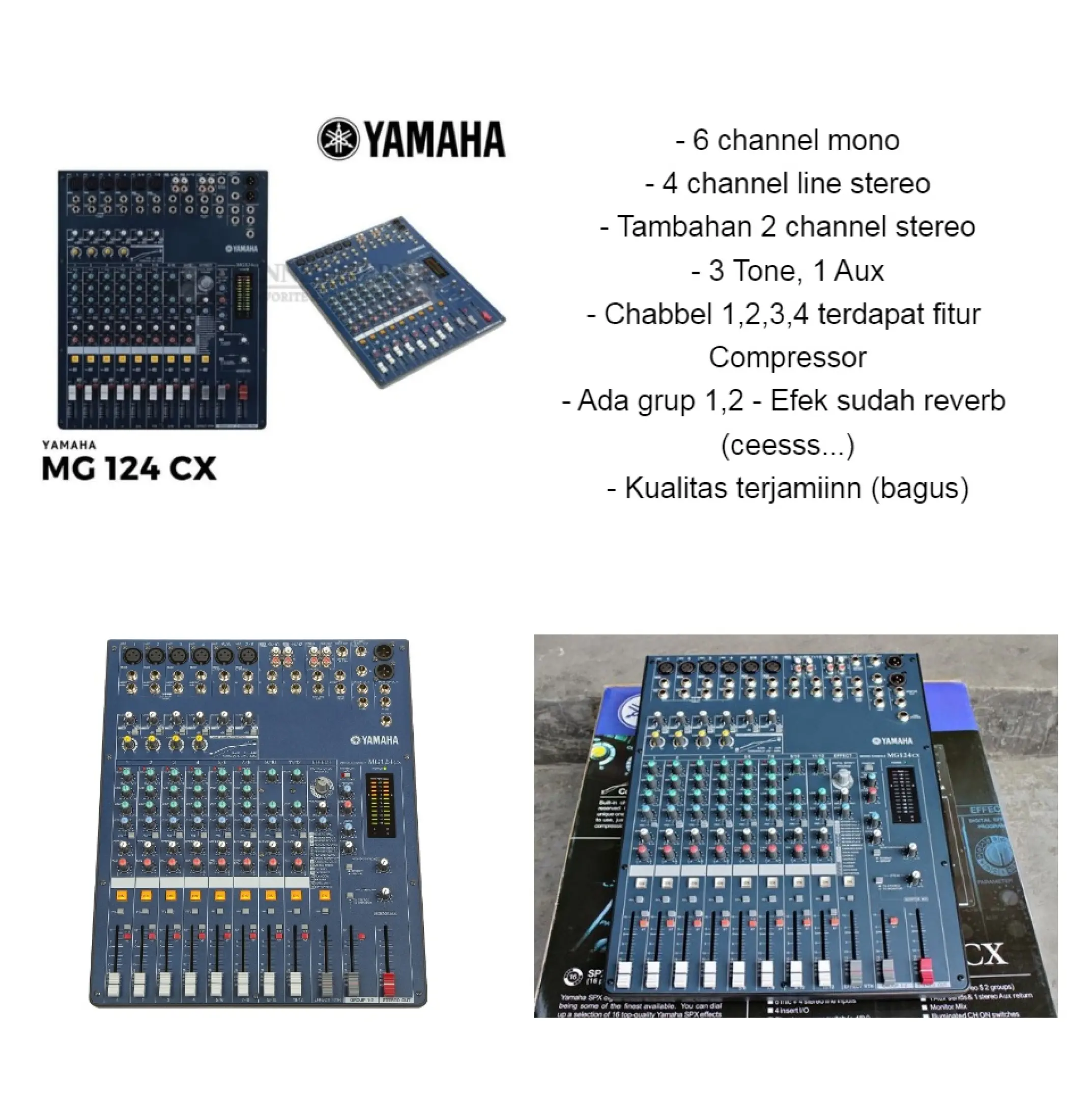 Bisa Cod Audio Mixer Yamaha 12 Channel Mg 124 Cx Lazada Indonesia