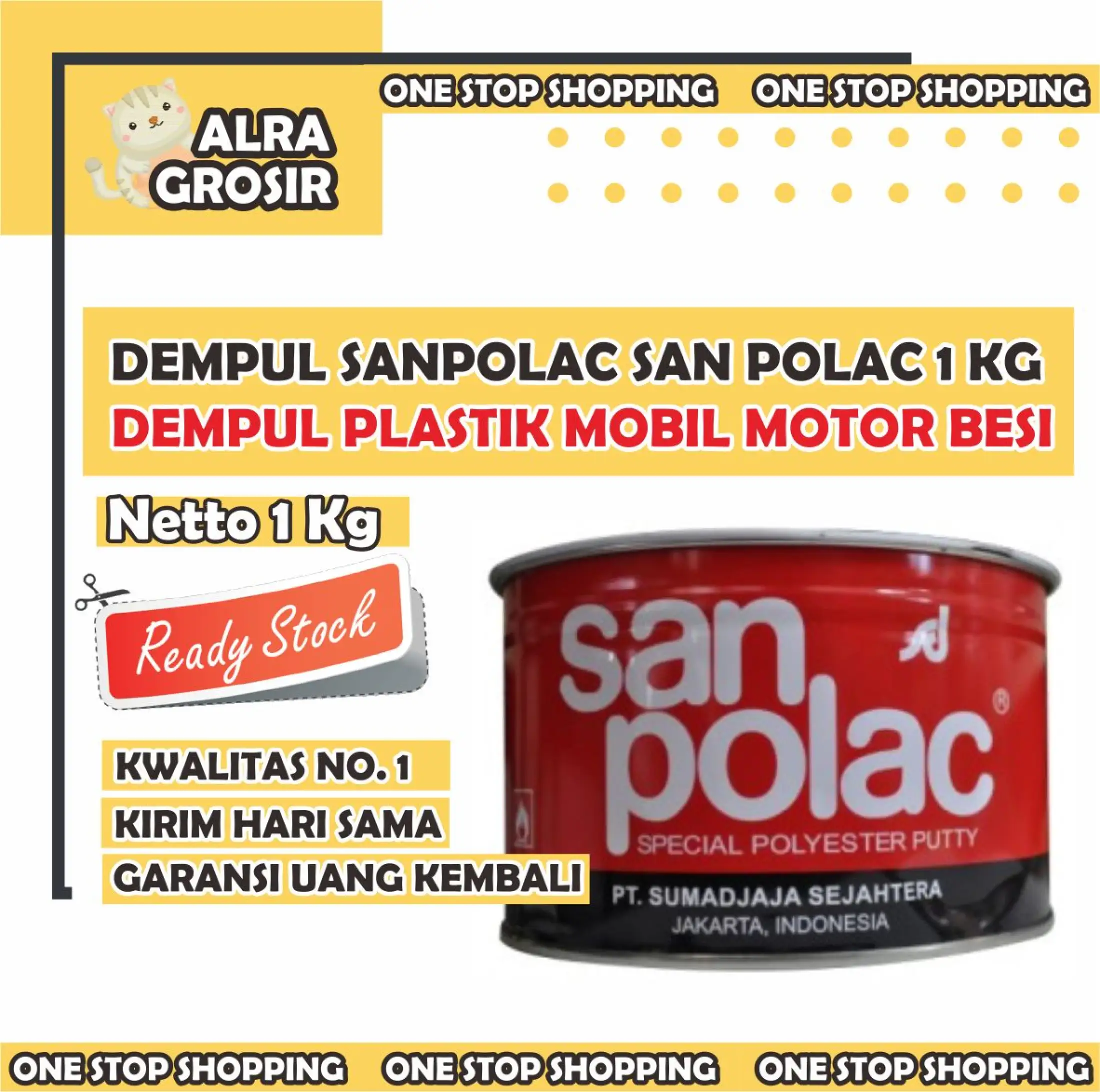 Dempul Sanpolac San Polac 1 Kg Dempul Plastik Mobil Motor Besi Lazada Indonesia