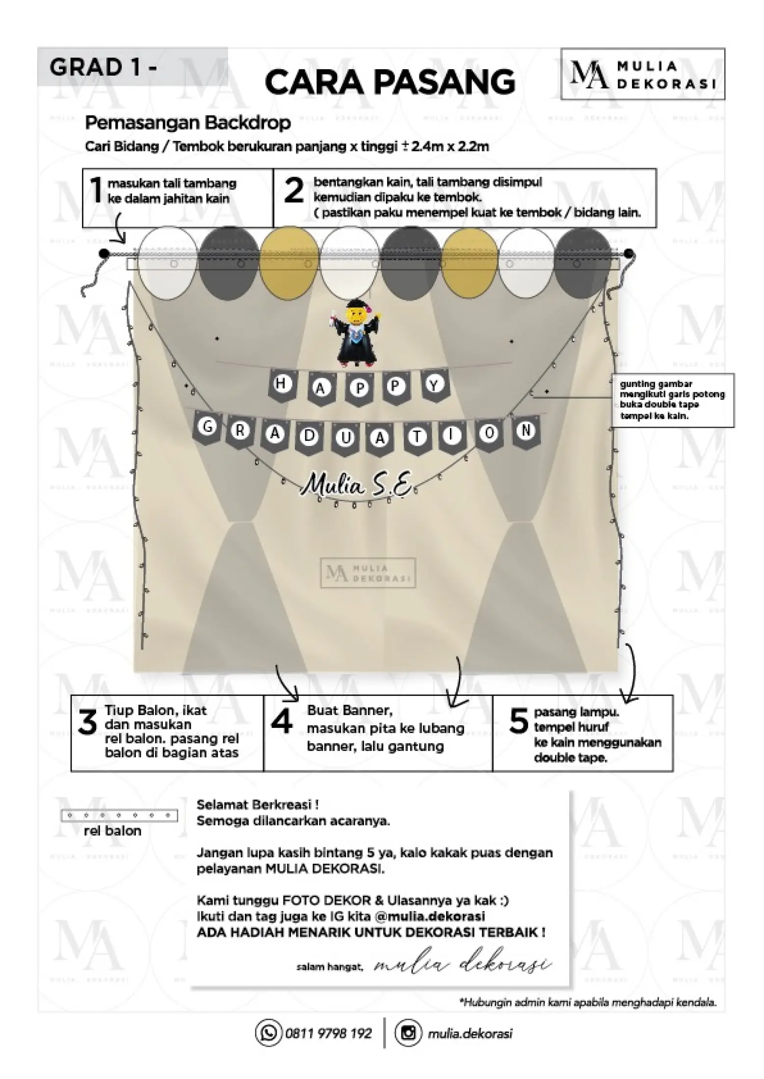 Dekorasi Backdrop Wisuda Kelulusan Background Bekdrop Diy Paket Graduation Lazada Indonesia
