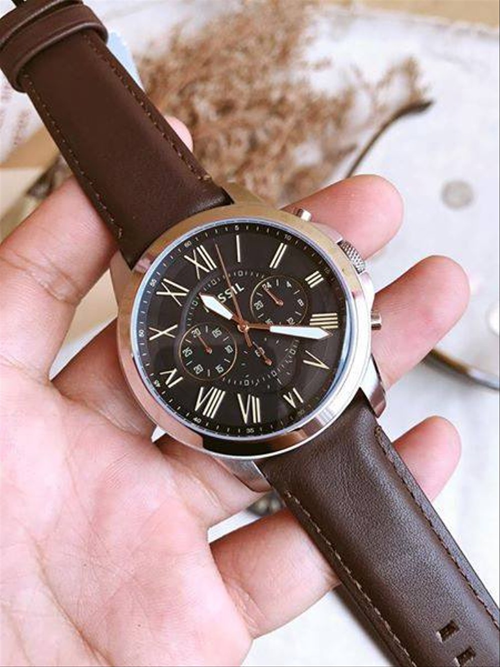 Fossil FS4813 Grant Chronograph Black 