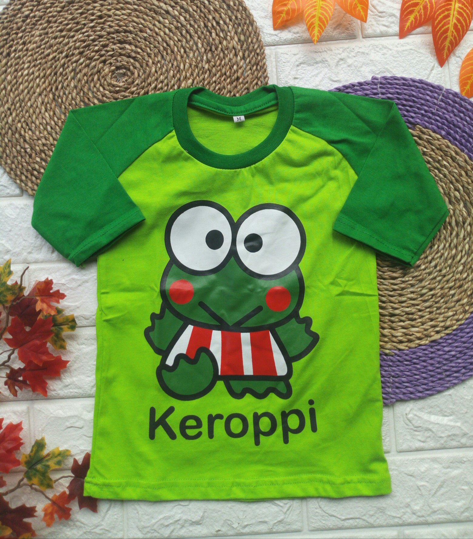 BAYAR DITEMPAT Kaos Anak Keroppi Baju Bagus Karakter Kartun Lucu Lengan 3 4 Murah Berkualitas Pakaian Anak Laki Laki Anak Cowok Gambar Katak Hijau