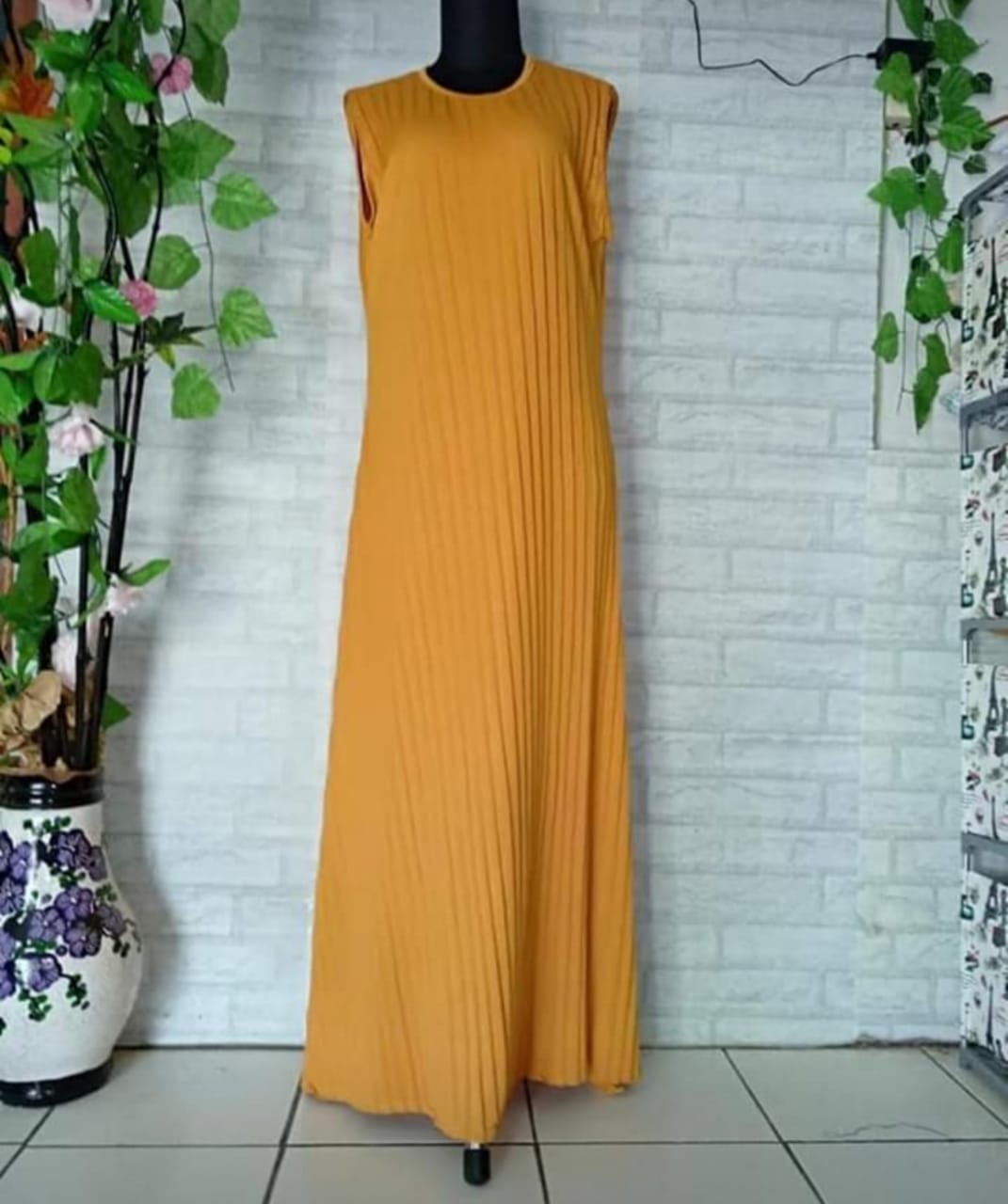 LONG DRESS PLISKET GAMIS PLISKET KUNTUNG DRESS PLISKET