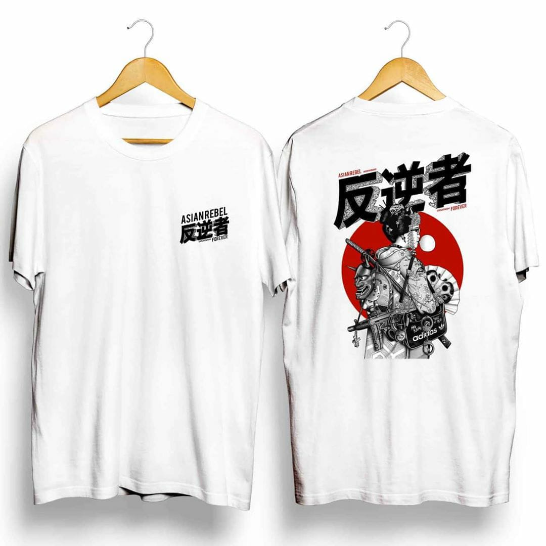 Kaos Samurai Jepang Atasan Pria T Shirt Pria Sablon Depan