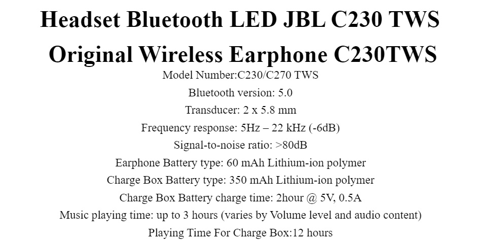 Jbl discount c230tws original