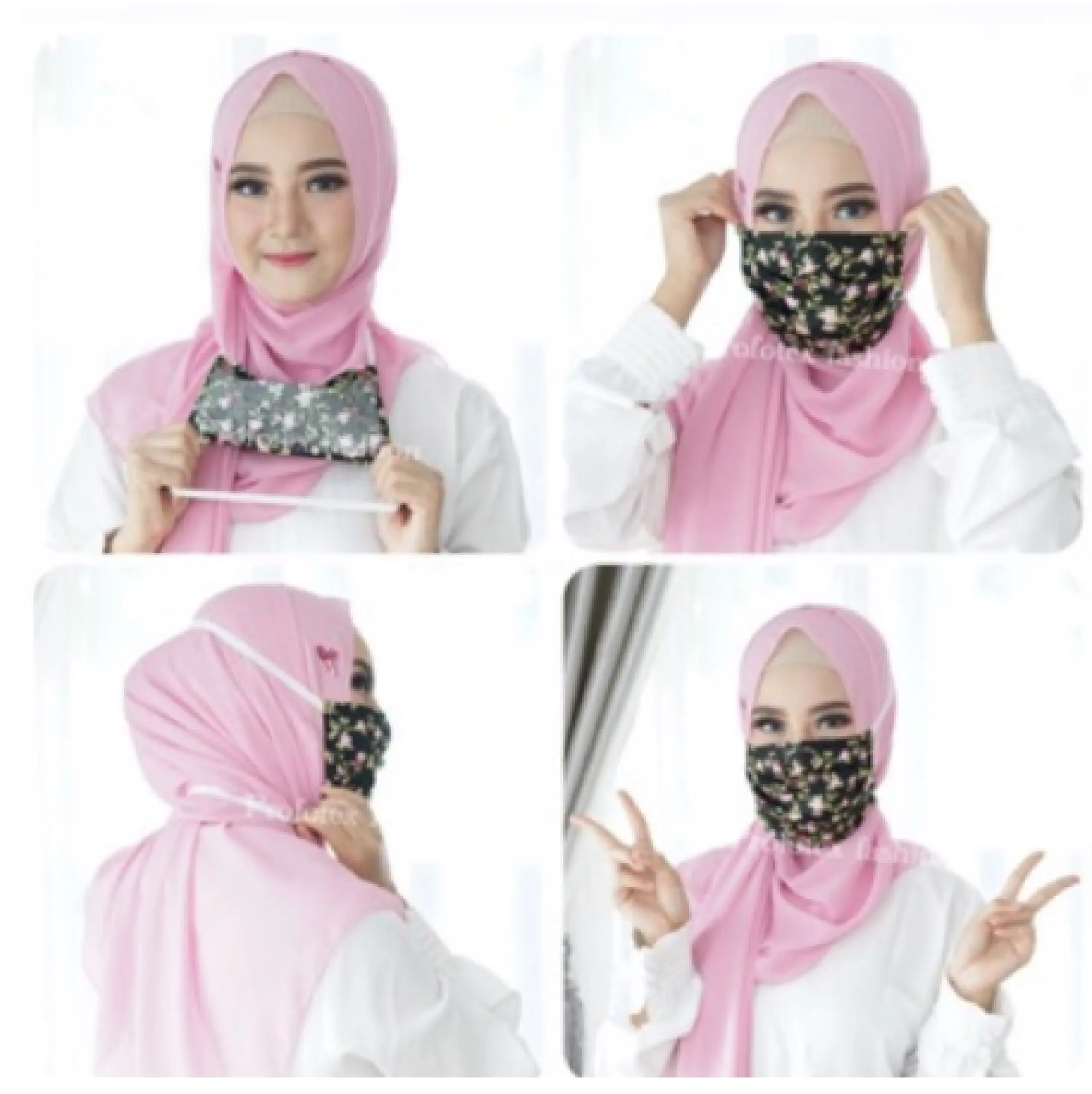 Masker Kain Hijab Motif Tali Karet Headloop Masker Mulut Motif Random Lazada Indonesia