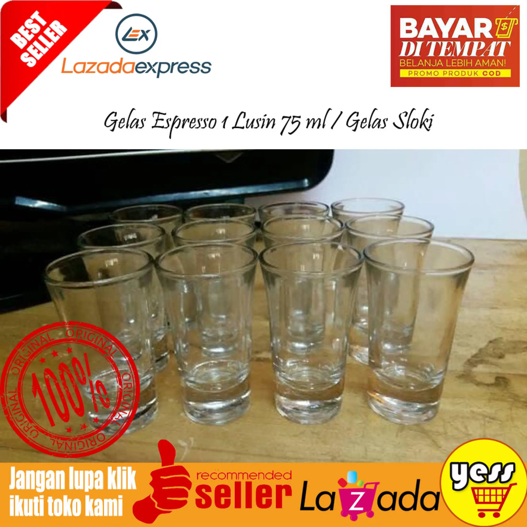 Terlaris Gelas Espresso 1 Lusin 75 Ml Gelas Sloki Shot Glass Gelas Wine Gelas Mini Gelas Souvenir Cantik Dan Tebal Bisa Bayar Ditempat Cod Yess Lazada Indonesia