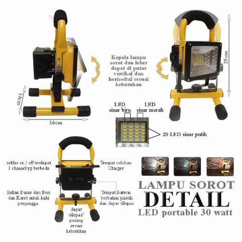 Portabel Lampu Sorot Led Kerja Ringan Rechargeable Baterai Sorot Berkemah Lampu Lentera 3 Mode Dengan Senter Lampu Peringatan Portabel Lampu Sorot Aliexpress