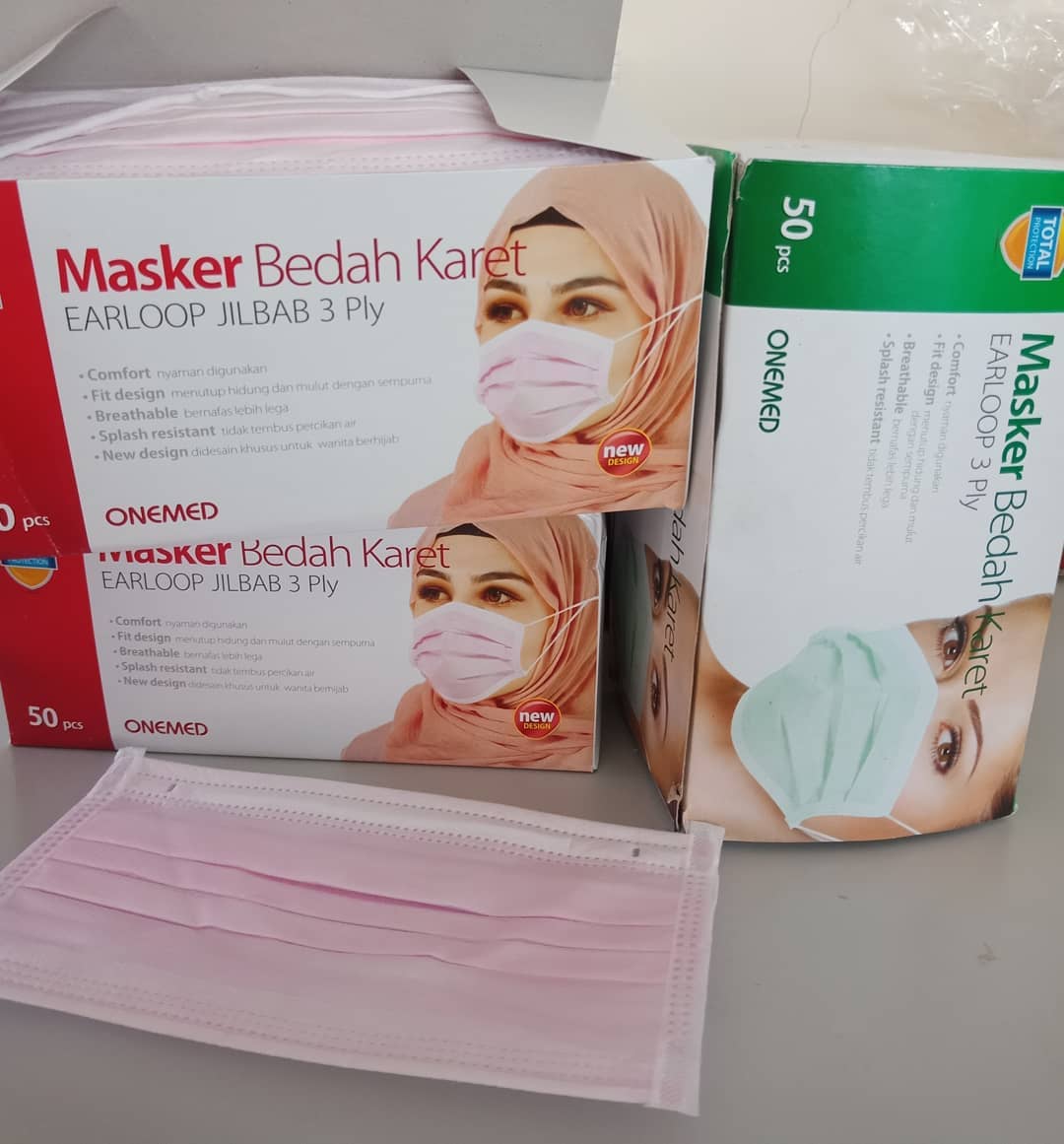 Masker Sensi Hijab Warna Covid Filter Mask