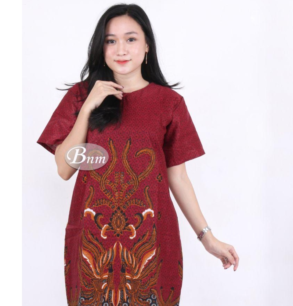 Dress batik clearance merah