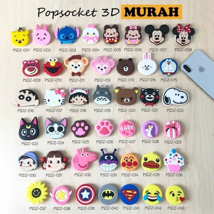 Popsocket 3d Karakter Pop Socket I Ring Lucu Popsocket 3d Pvc Popsocket Lucu Random Motif Lazada Indonesia