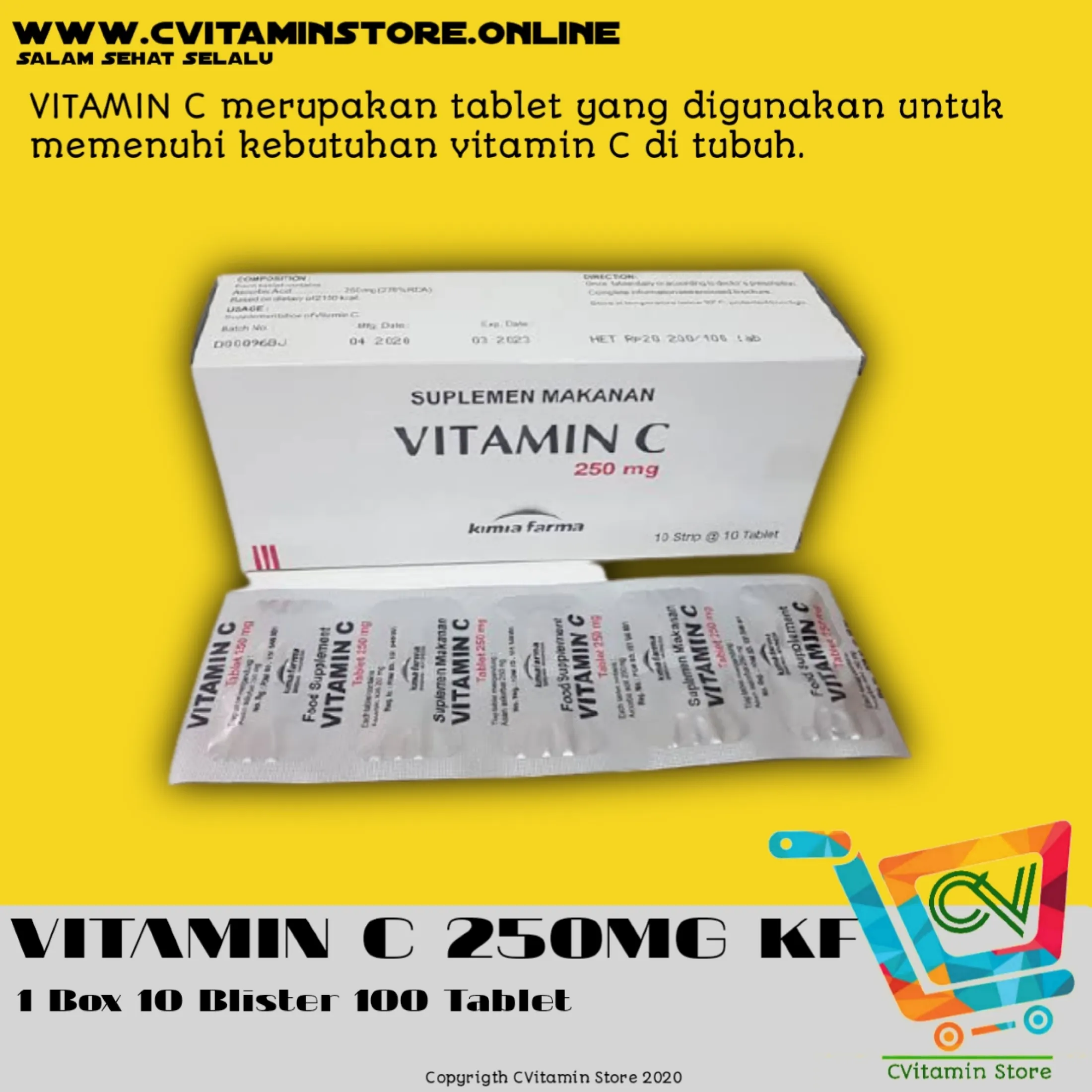 Vitamin C Kimia Farma 250 Mg 1 Box 10 Blister 100 Tablet Vitamin C Cvitamin Store Ready Stock Lazada Indonesia